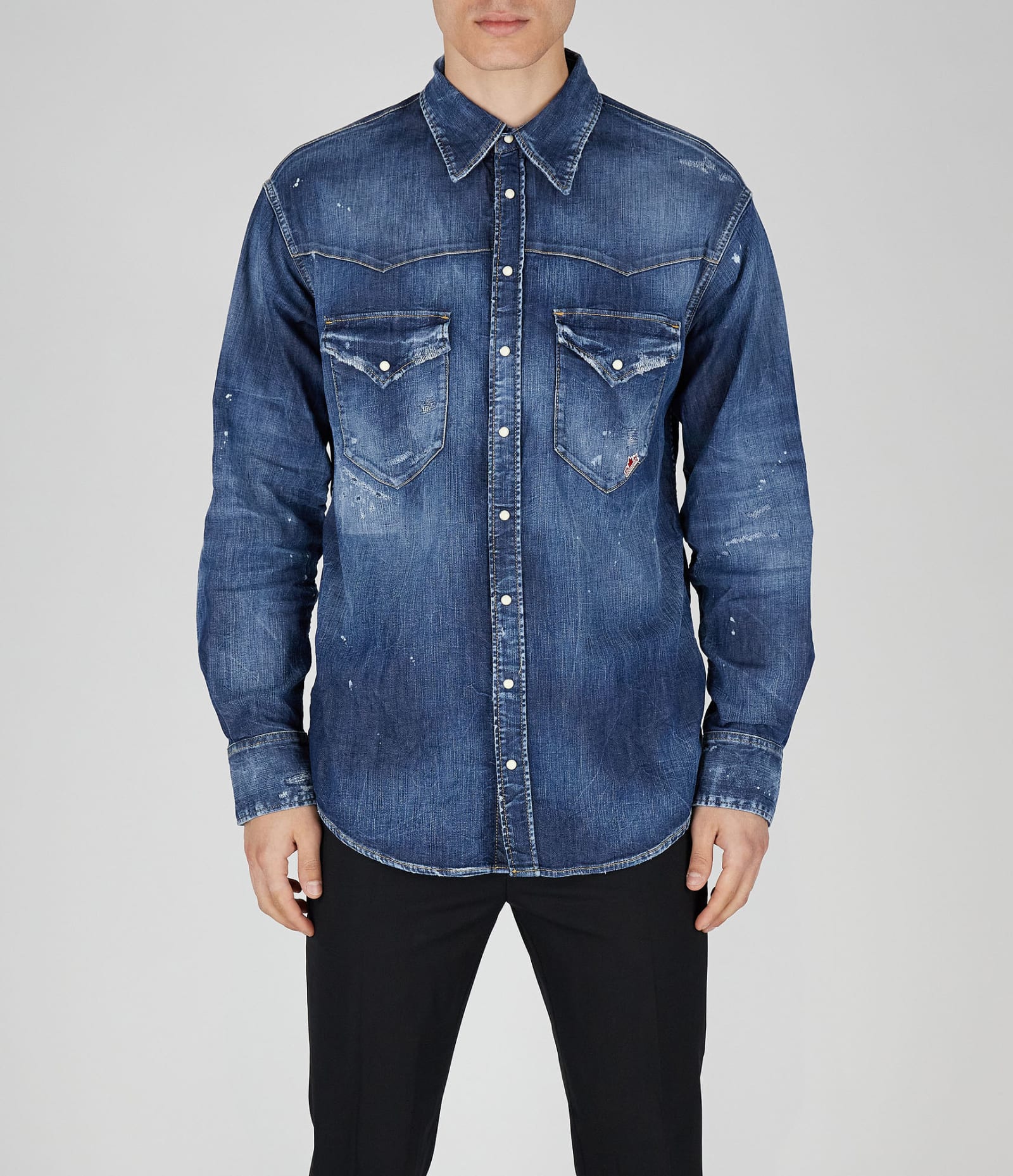 Shop Dsquared2 Shirts In Blue Navy