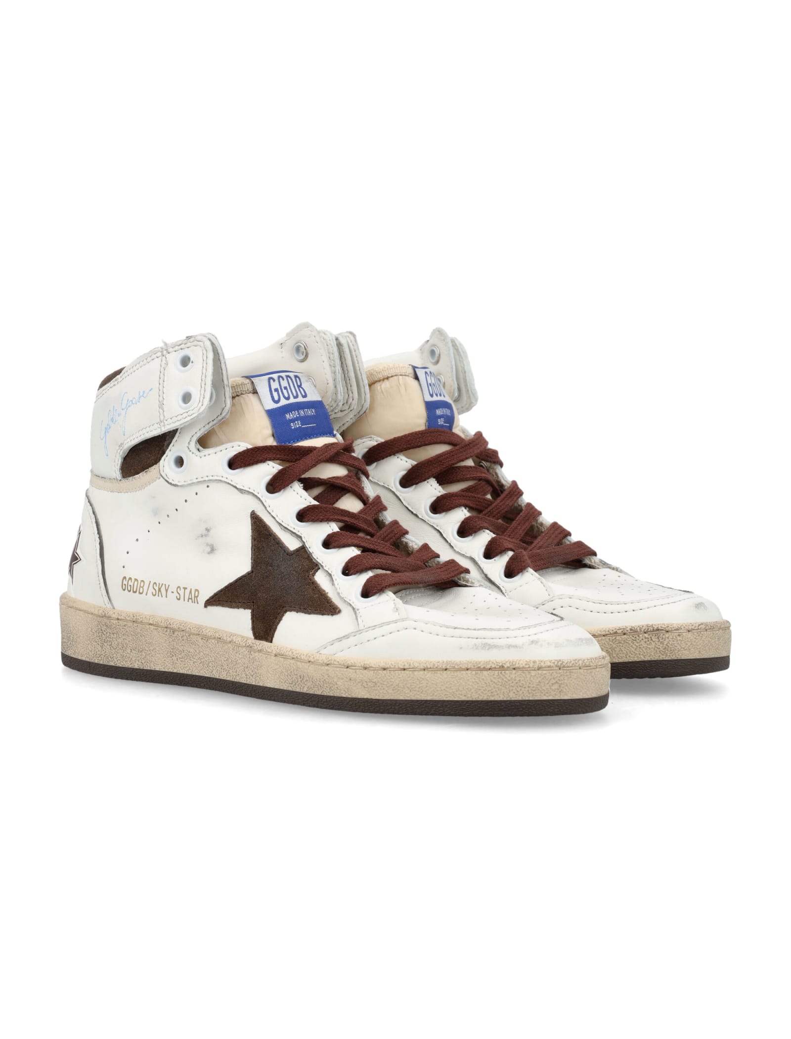 Golden Goose Sky Star Nappa Upper And Spur Nylon Tongue Suede Star In Multi