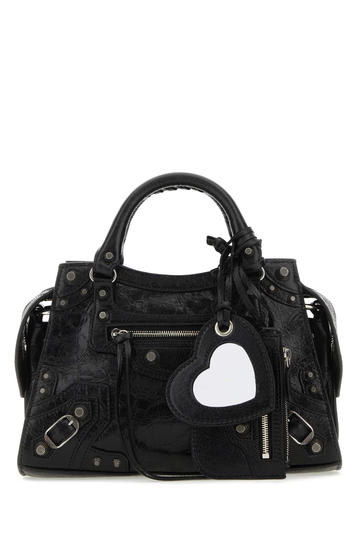 BALENCIAGA BLACK NAPPA LEATHER NEO CAGOLE XS HANDBAG