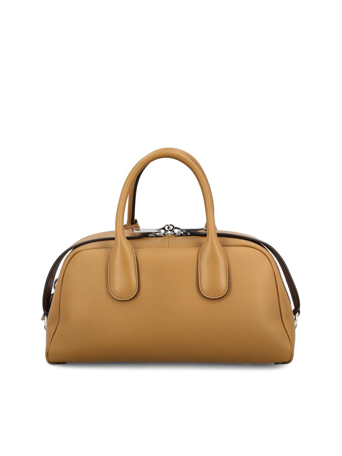 Shop Tod's Darsena Small Top Handle Bag In Beige