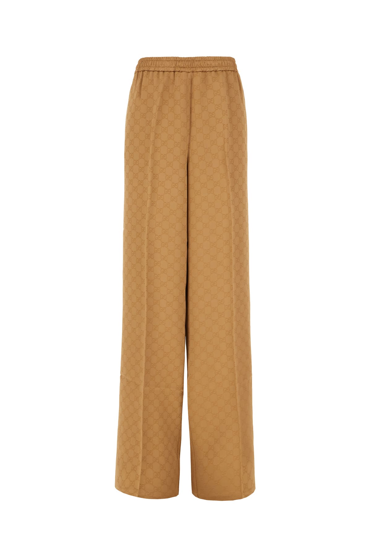 Shop Gucci Beige Viscose Blend Joggers In Vintage Camel