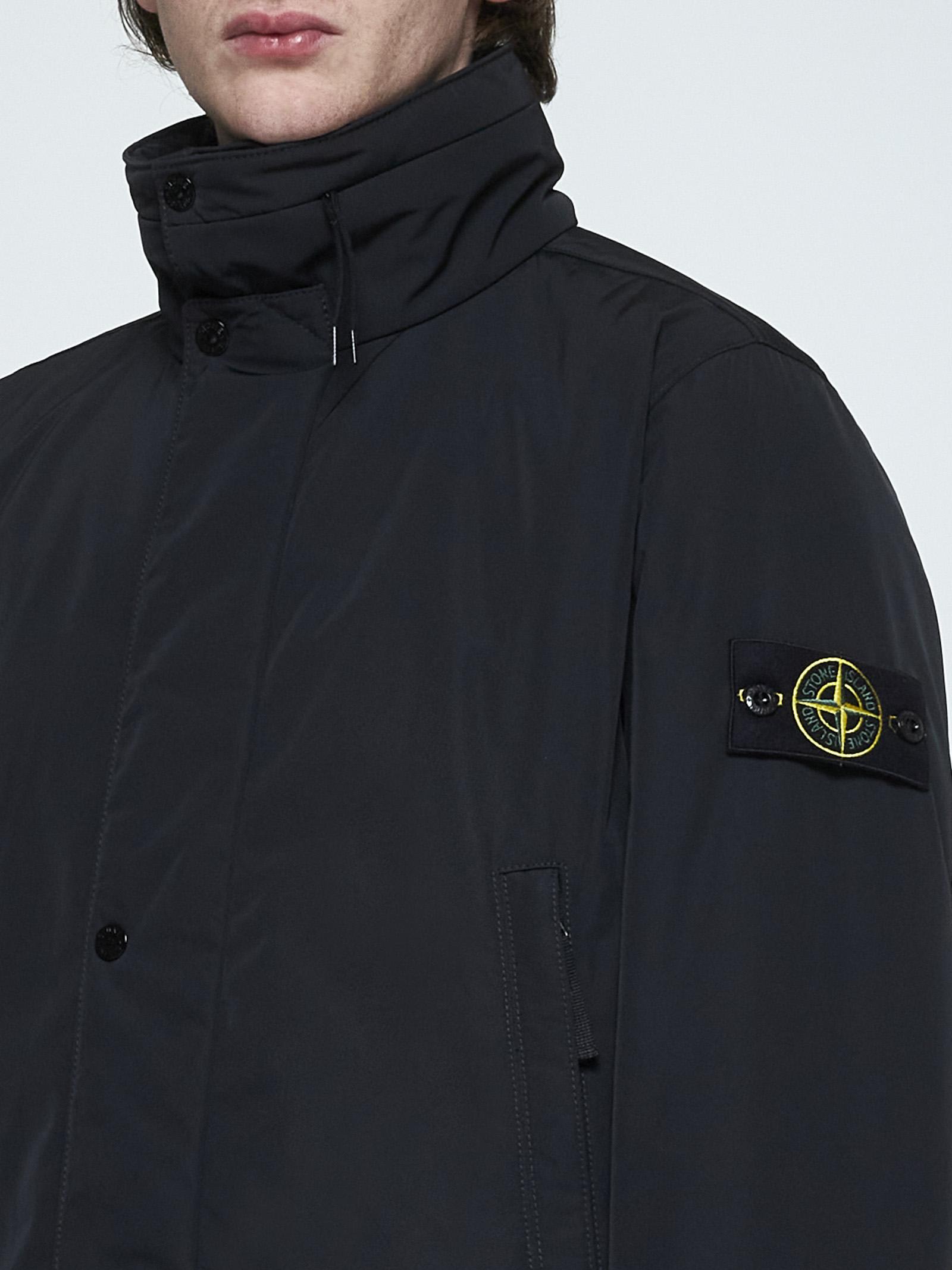 Shop Stone Island Padded Nylon Down Jacket In Black