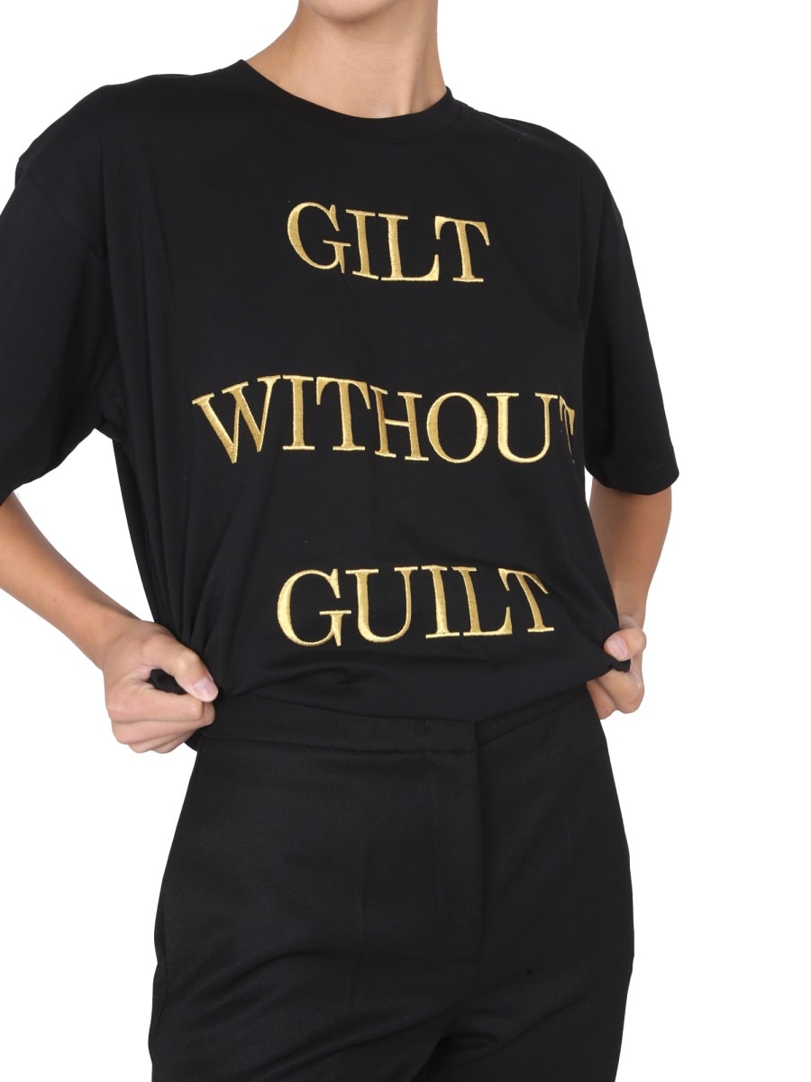Shop Moschino Guilt Without Guilt T-shirt In Black