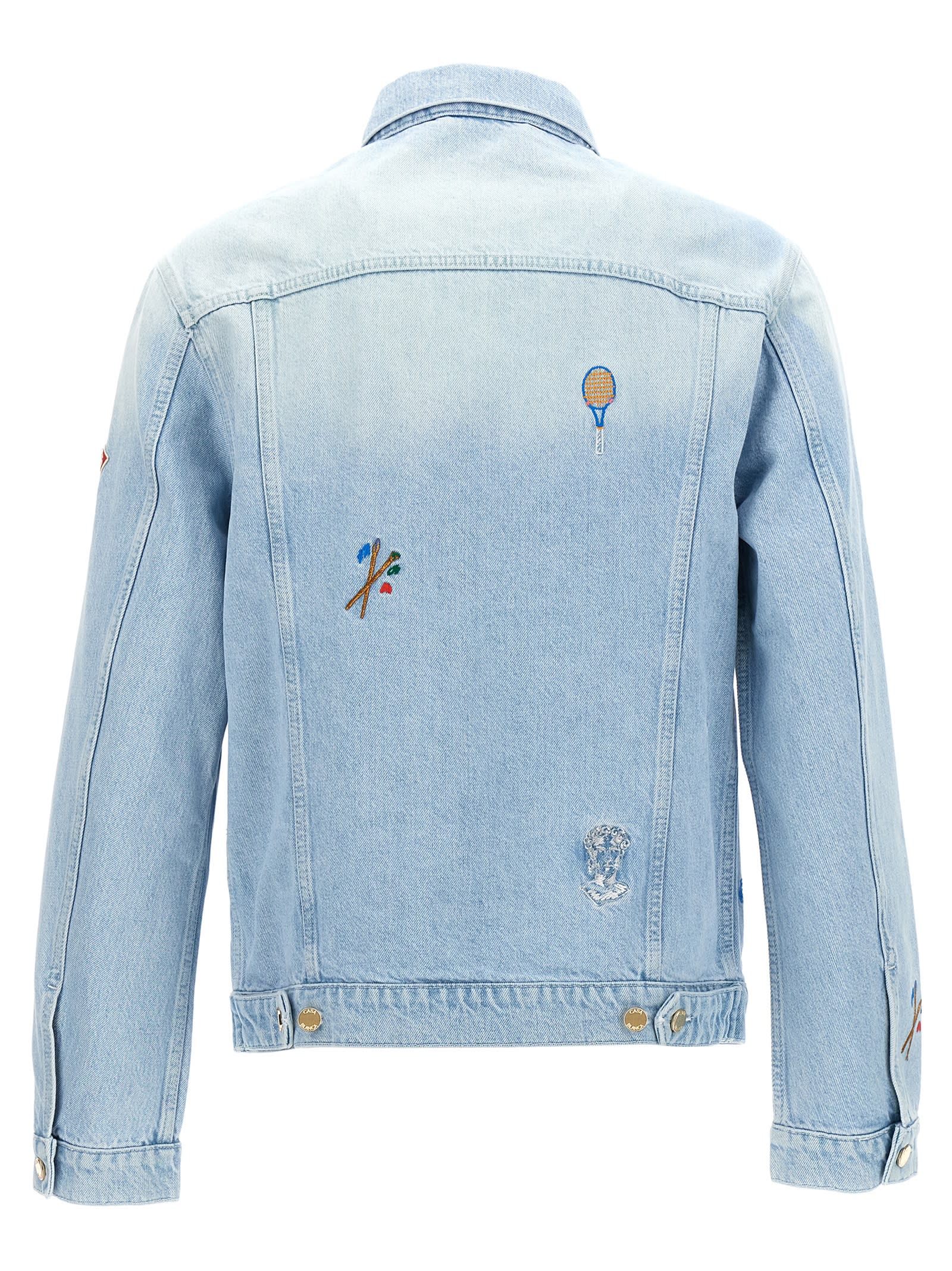 Casablanca Embroidered Motif Casual Jackets And Parka Light Blue In Light Blue