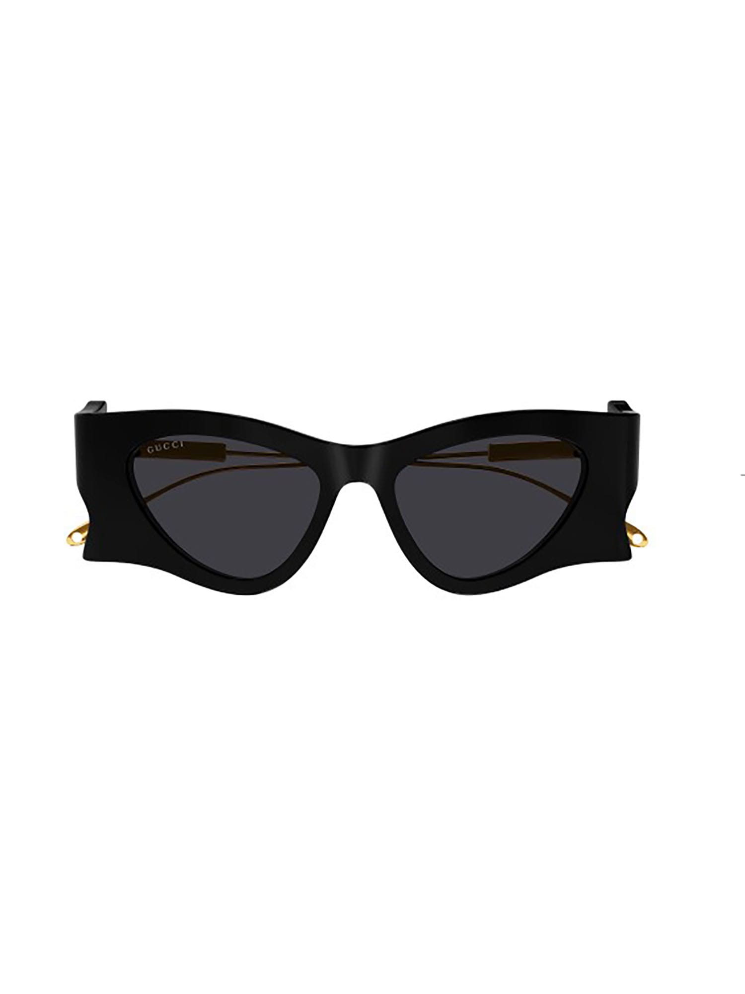 Shop Gucci Gg1328s Sunglasses In Black-gold-grey
