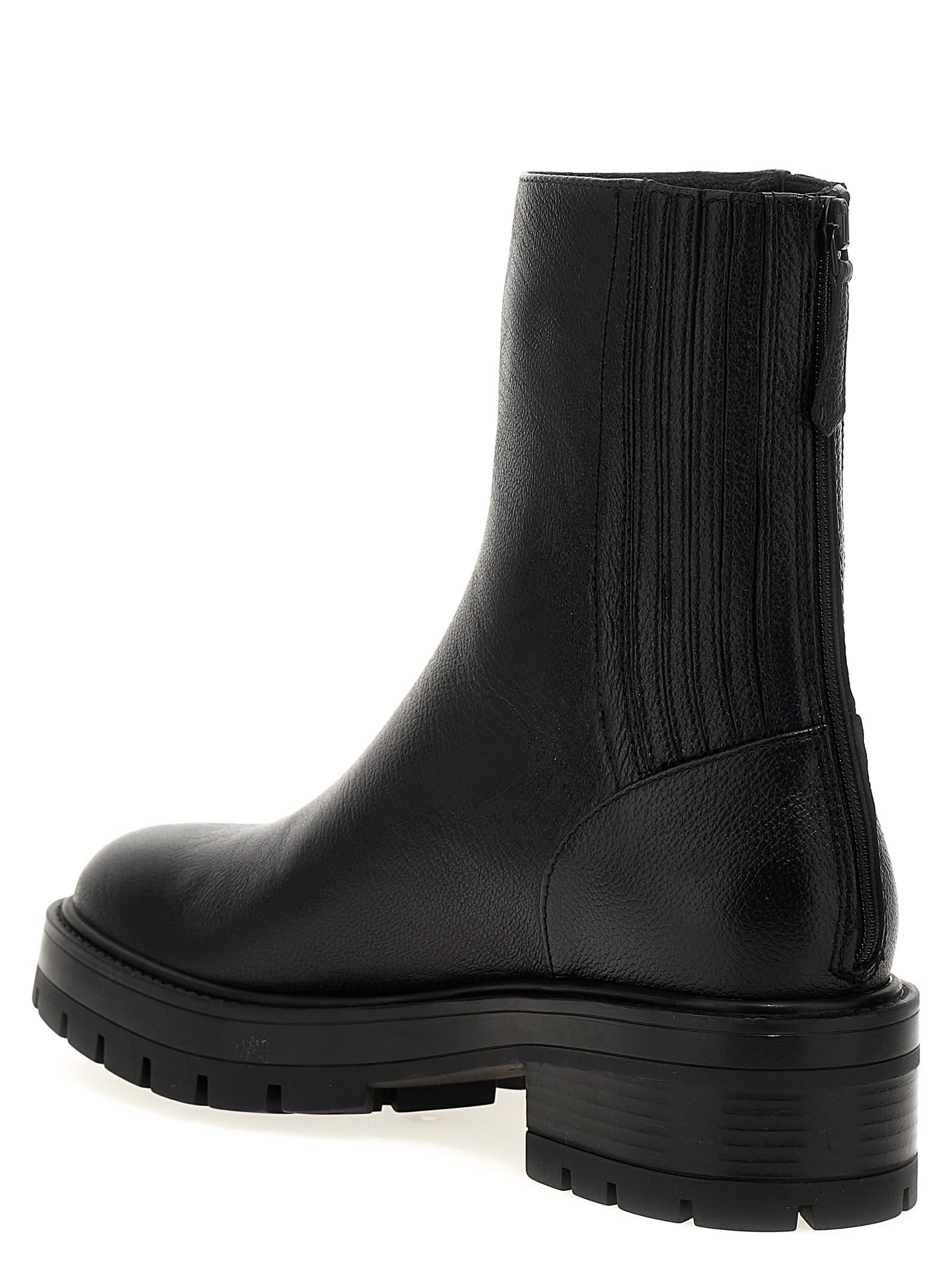 Aquazzura Womens Black Saint Honore Platform-sole Leather-blend Ankle Boots In Black