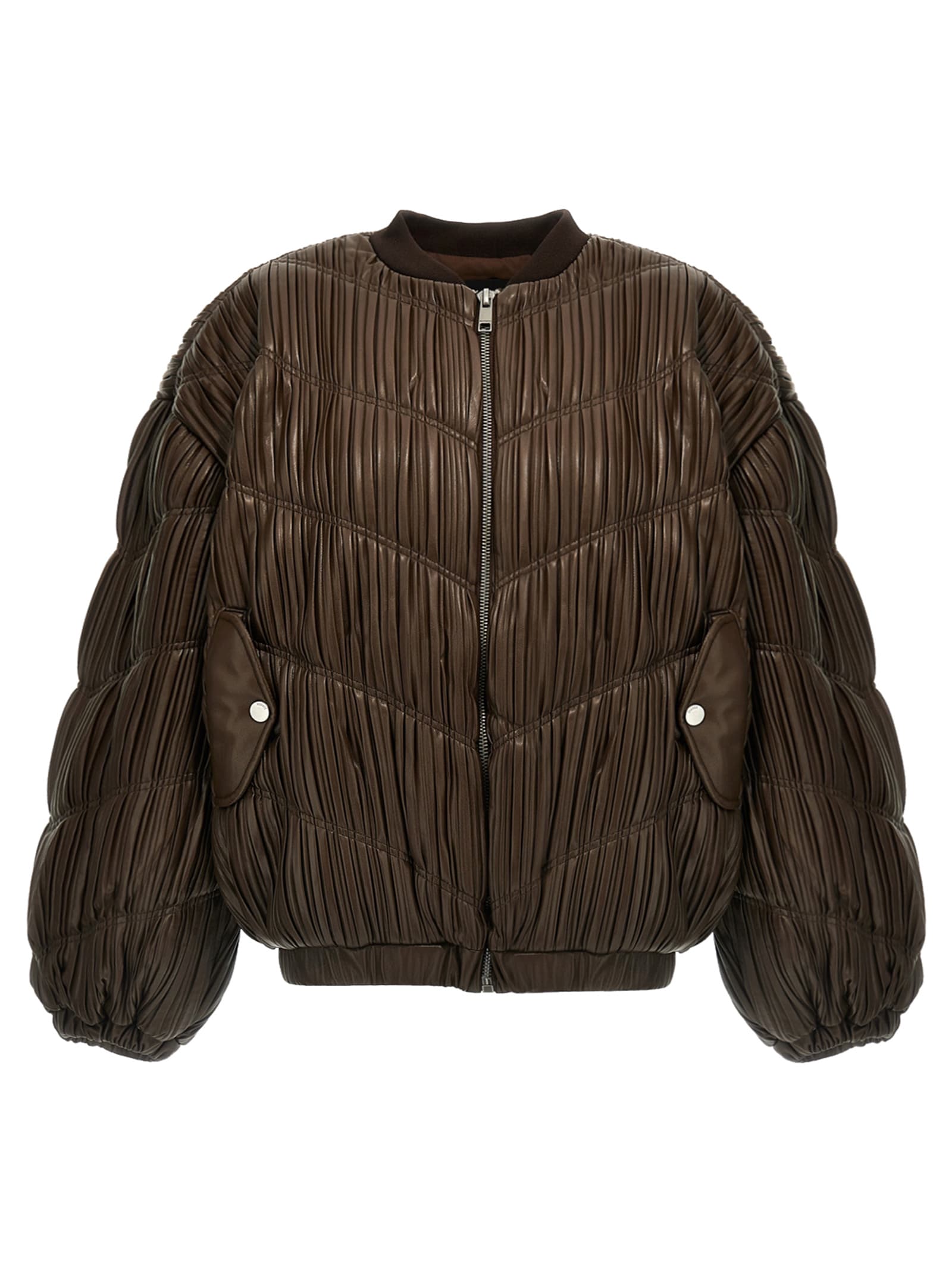 Pleated Bomber Jacket