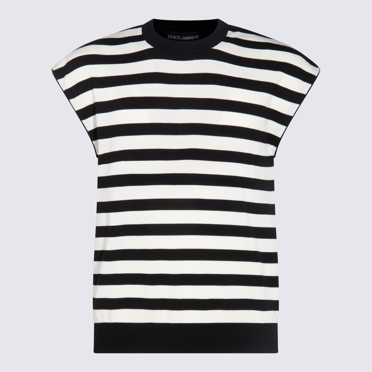 Dolce & Gabbana Sleeveless Kimono-style Striped Sweater