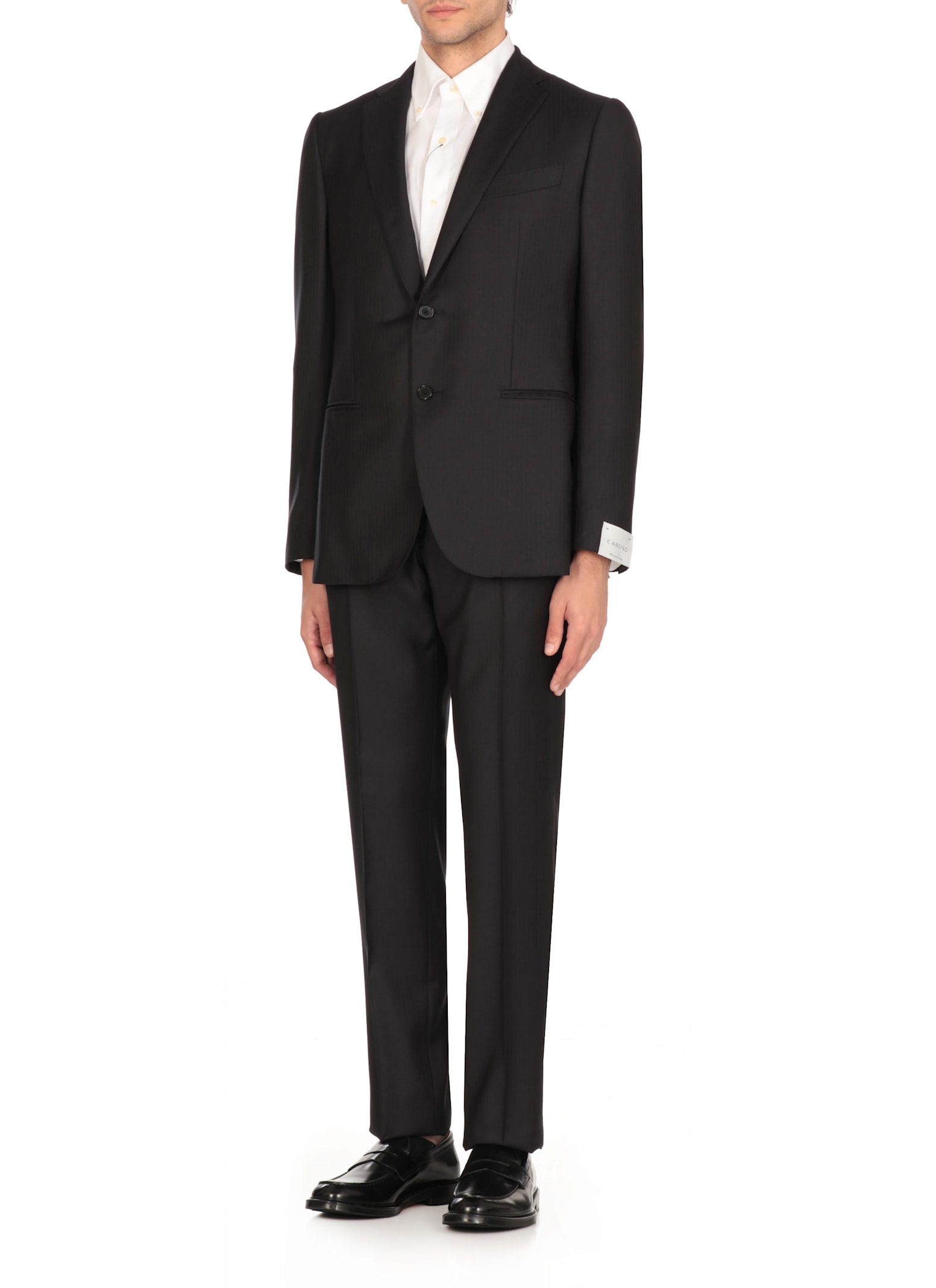 Caruso Wool Single-breasted Suit In Blue