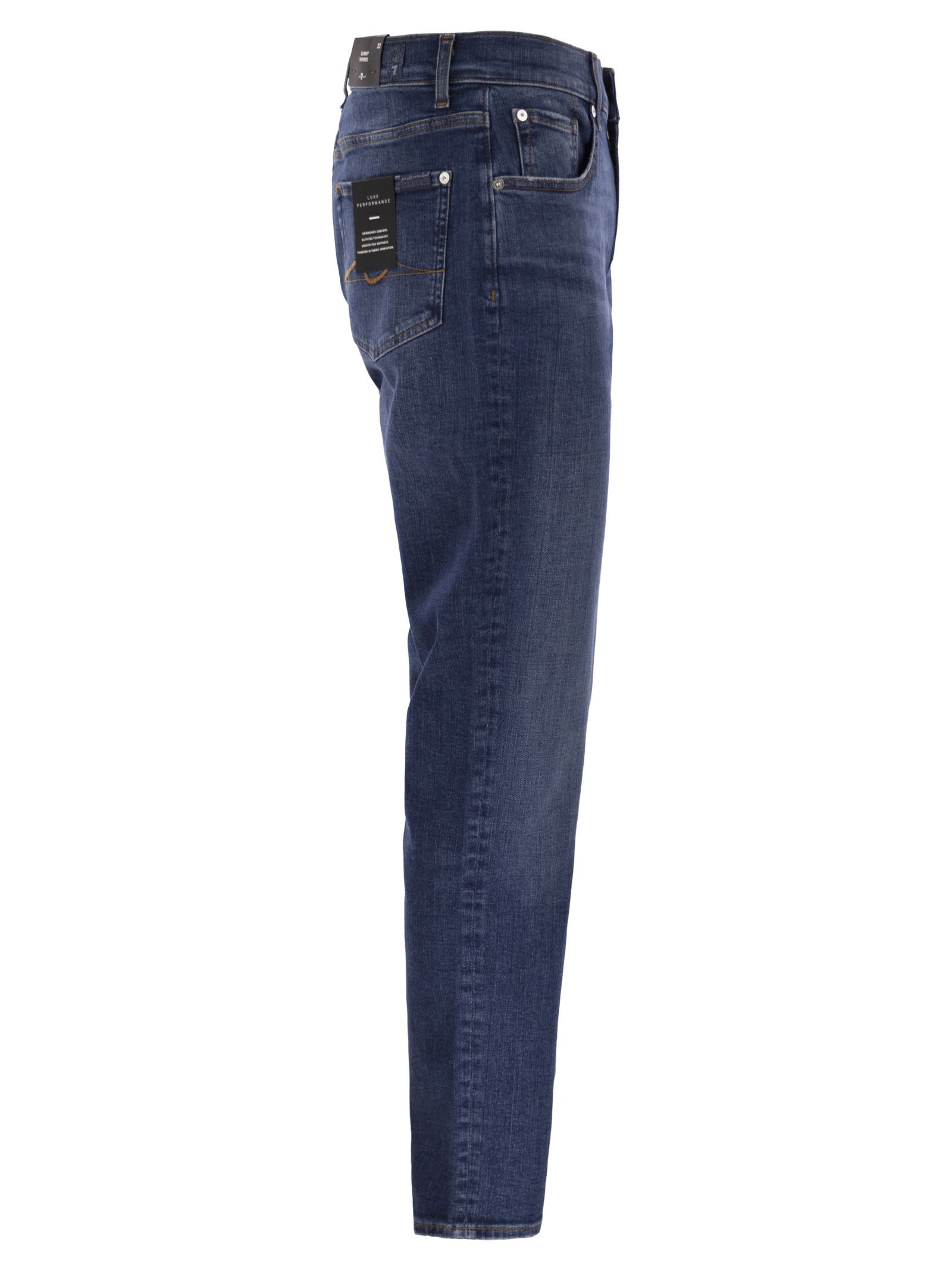 7 For All Mankind Slimmy Tapered - Skinny Medium-waisted Jeans In Blue