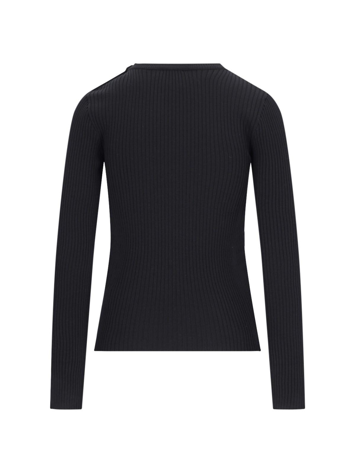 Shop Courrèges Ribbed Sweater In Nero