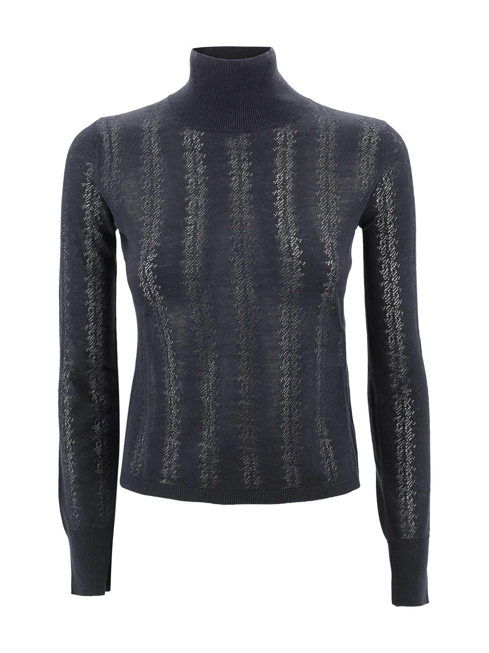 Shop Max Mara Turtleneck In Wool And Silk Yarn