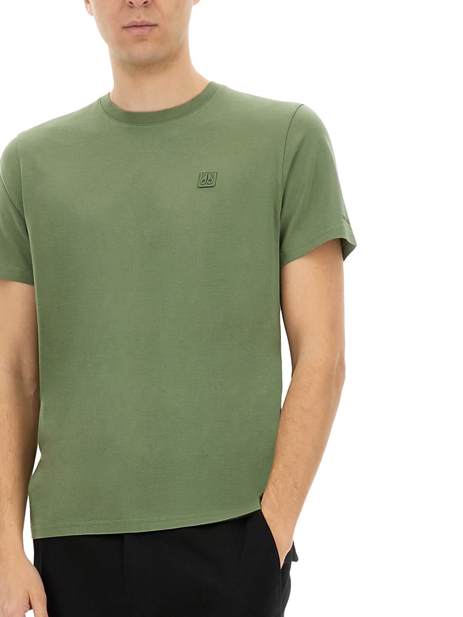 Moose Knuckles "duluth" Crew Neck T-shirt In Green