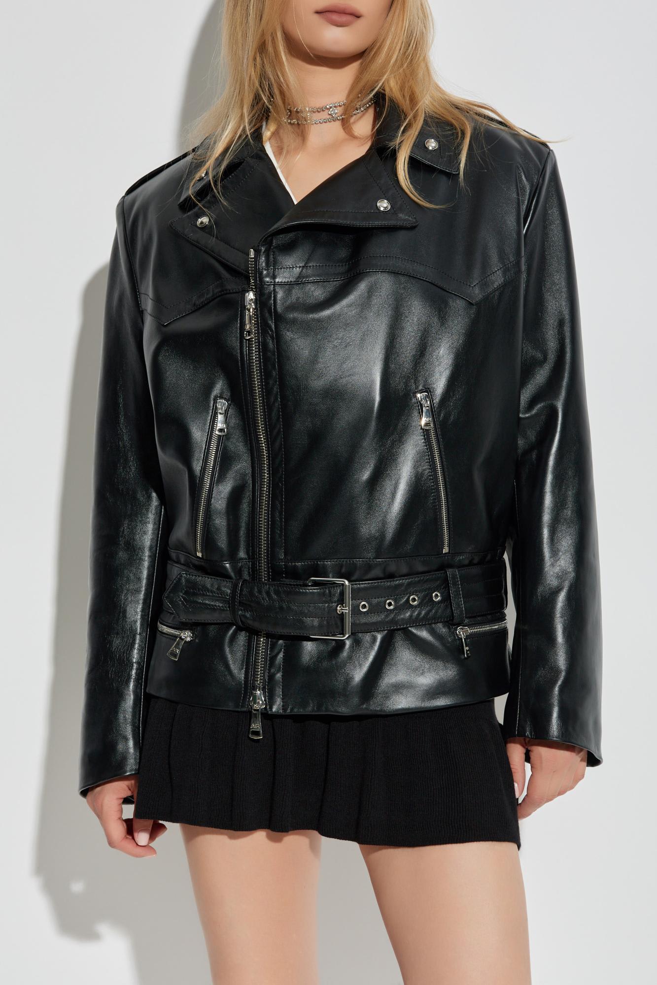 Alessandra Rich Leather Jacket In Black