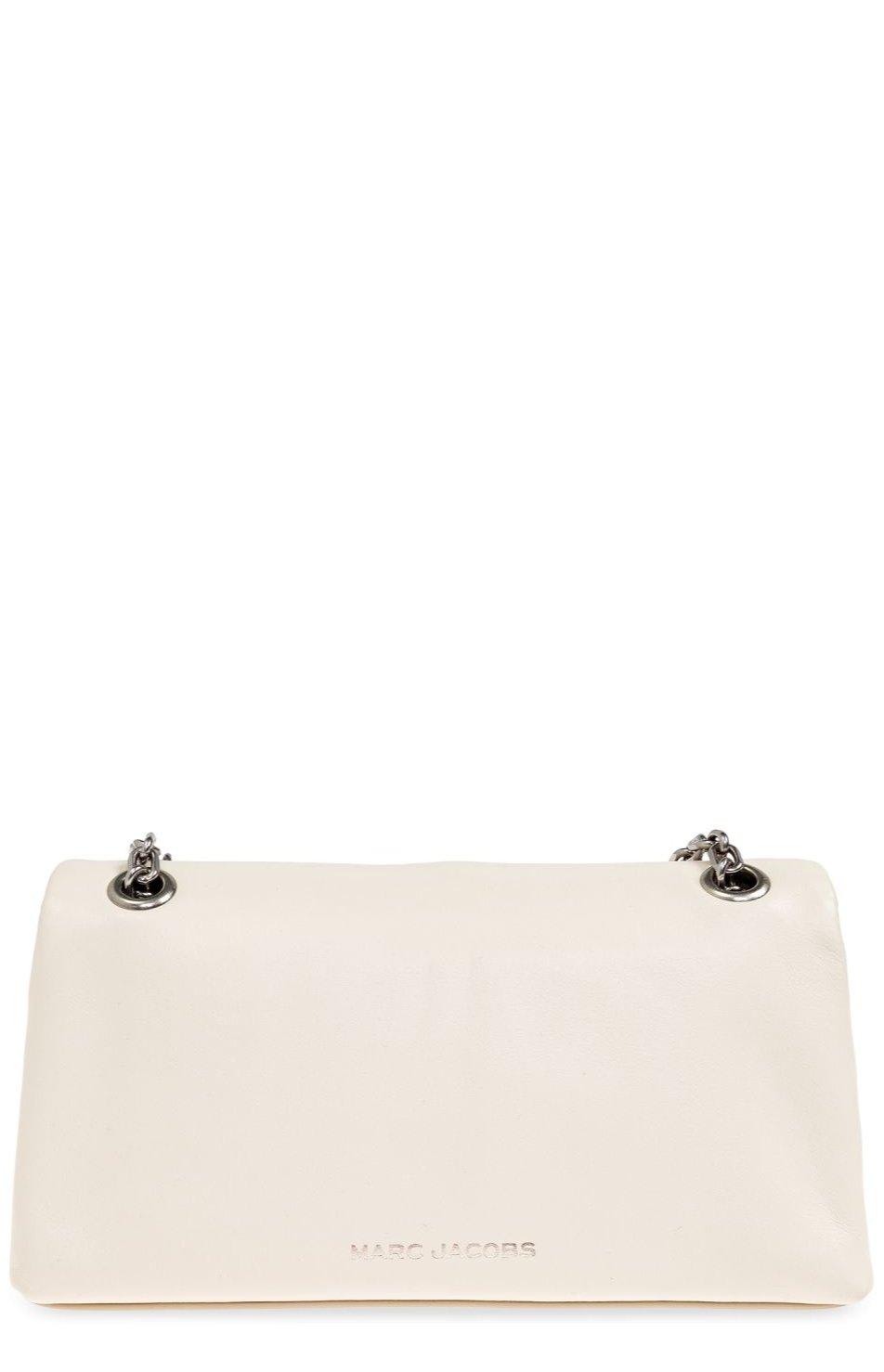 Marc Jacobs The Dual Logo Embossed Chained Wallet In Ivory