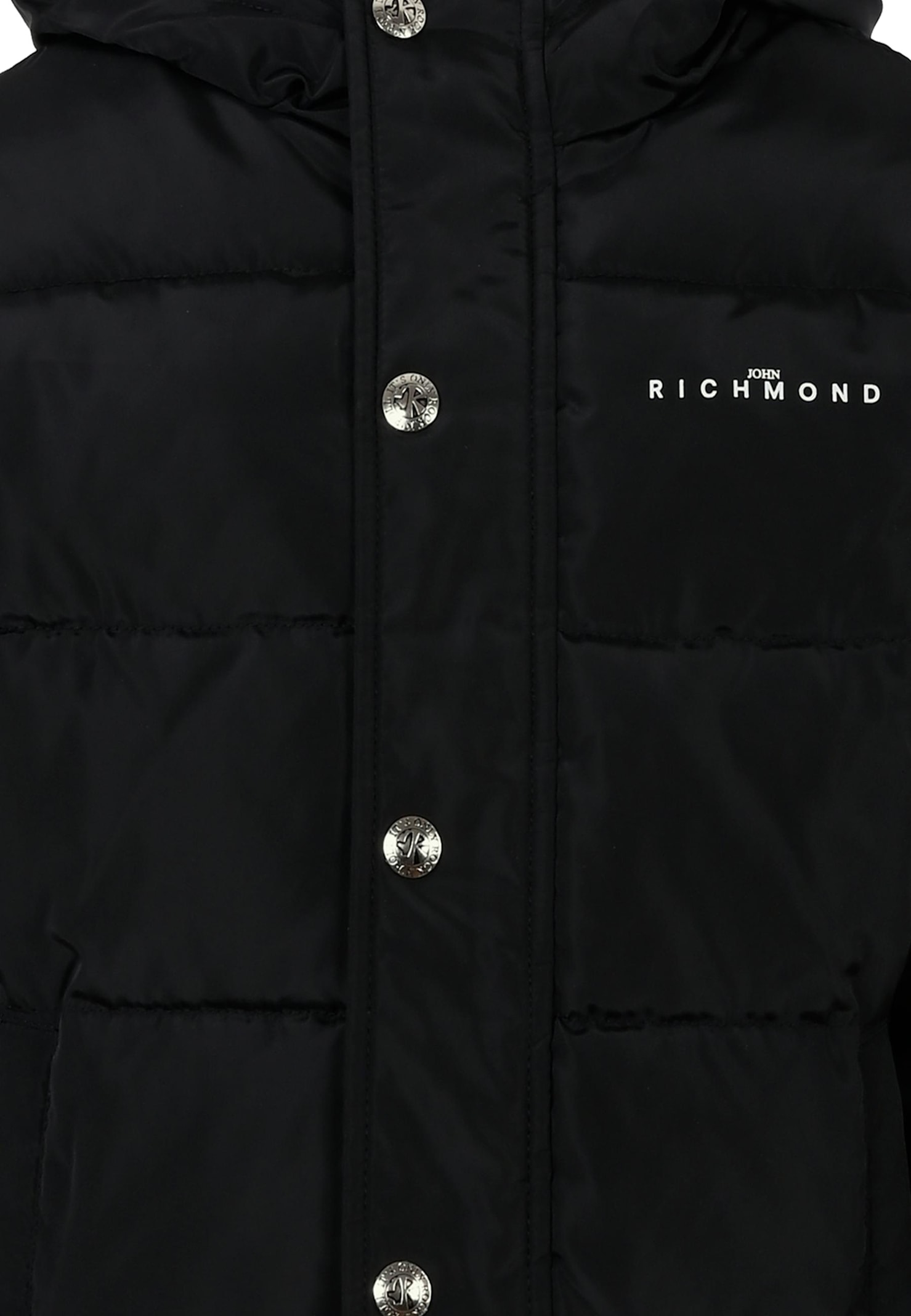 Richmond Black Down Jacket For Boy With Logo In Black