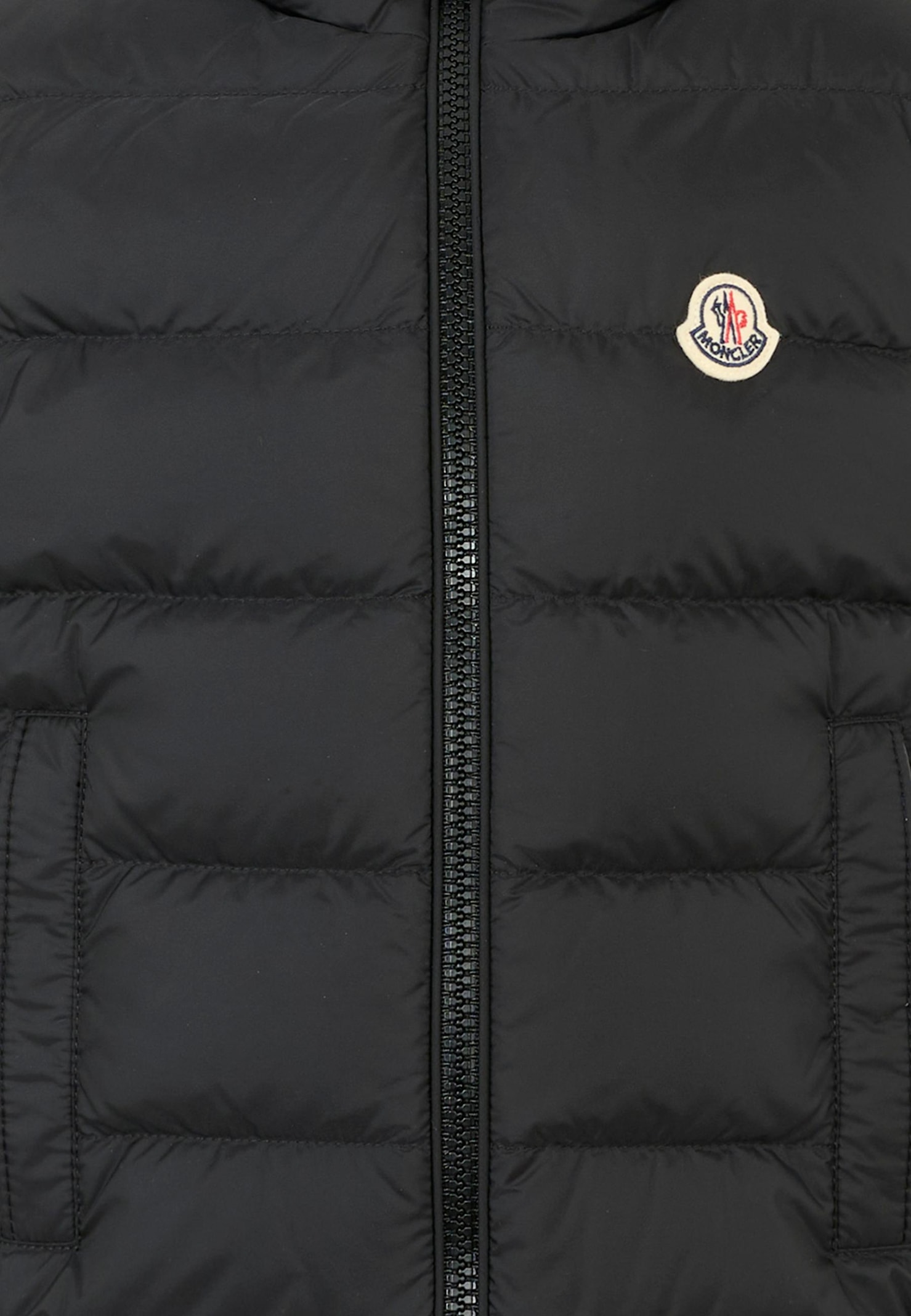 Moncler Back Waistcoat Fudo For Boy With Logo In Black