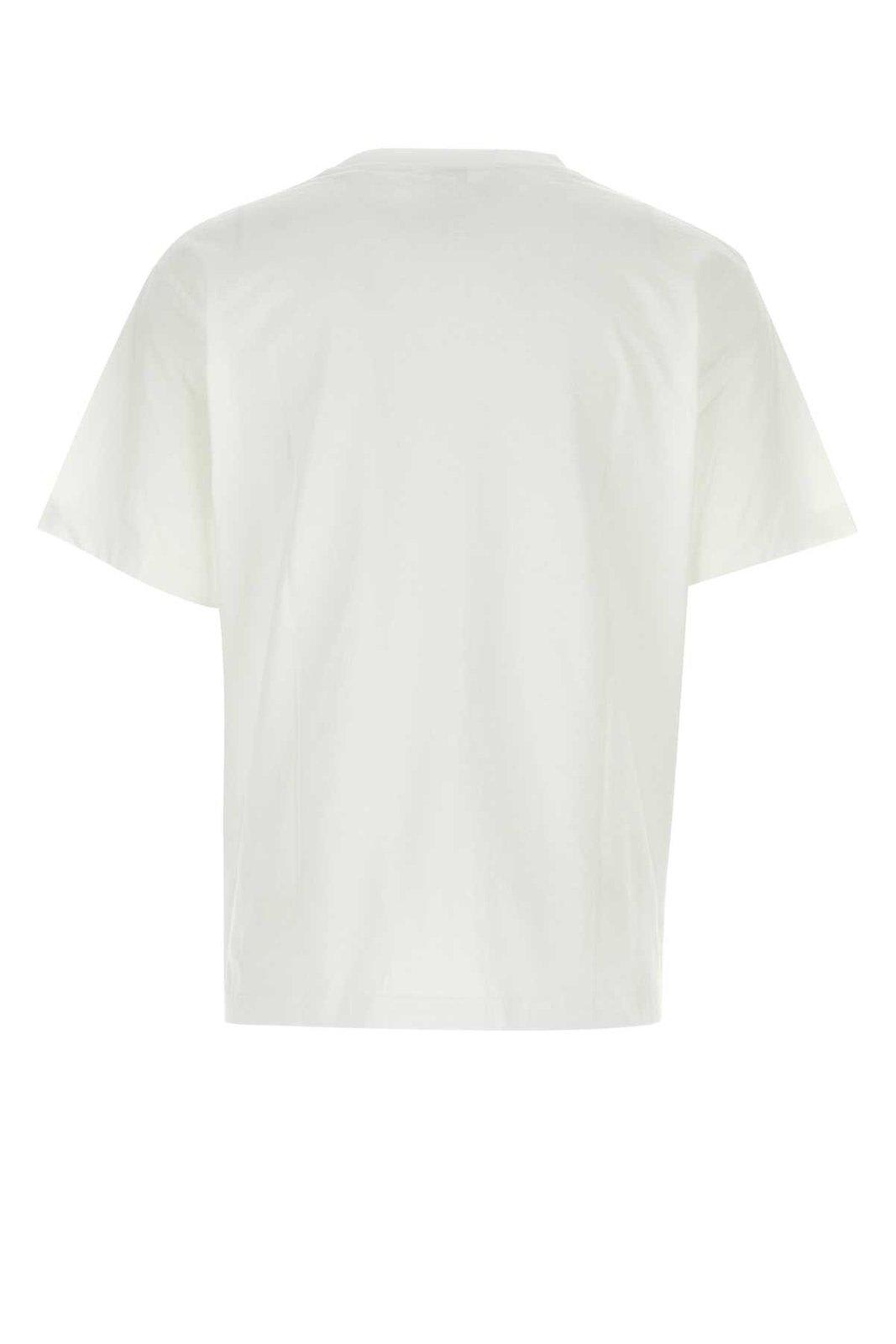 Shop Kenzo Logo Printed Crewneck T-shirt In Blanc Casse