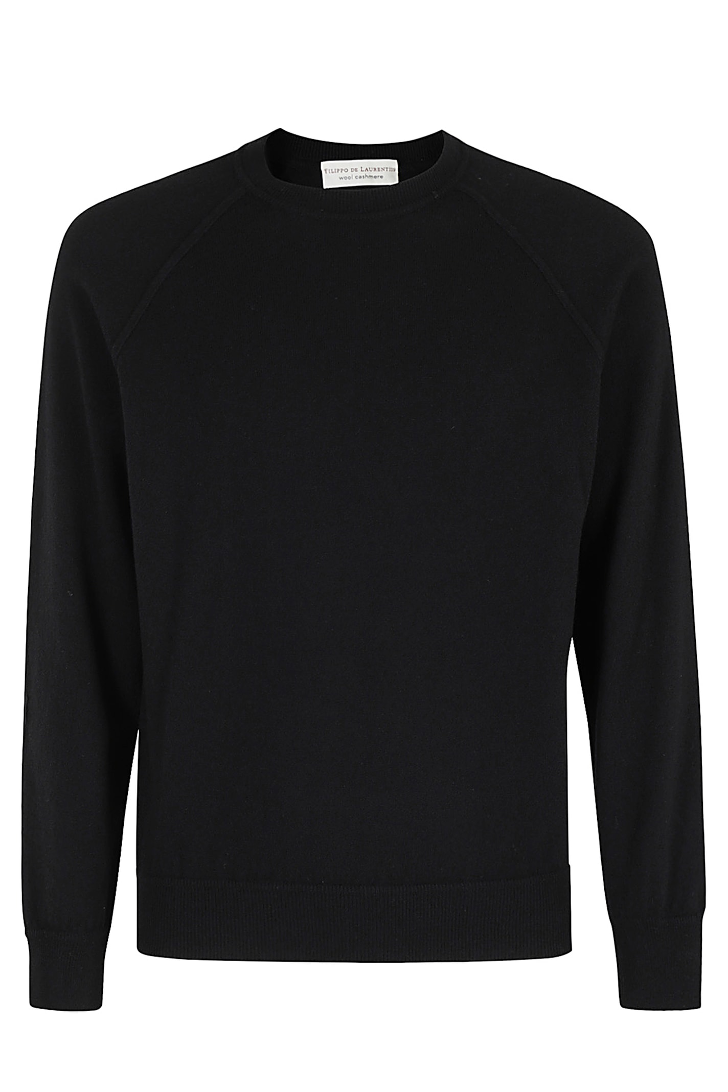 Filippo De Laurentiis Girocollo Raglan Lana Cashmere In Black