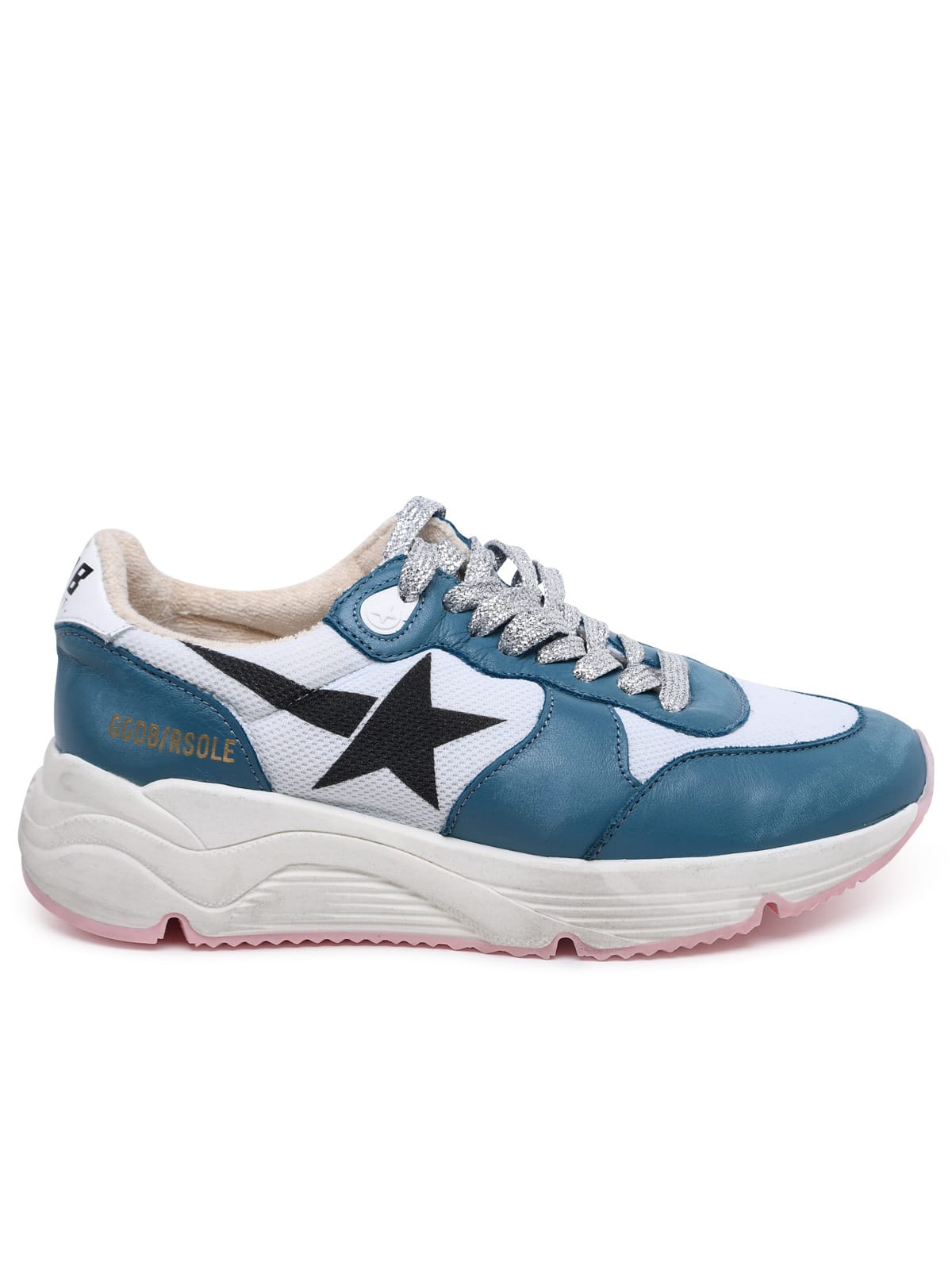 GOLDEN GOOSE RUNNING SOLE TWO-COLOR LEATHER BLEND SNEAKERS
