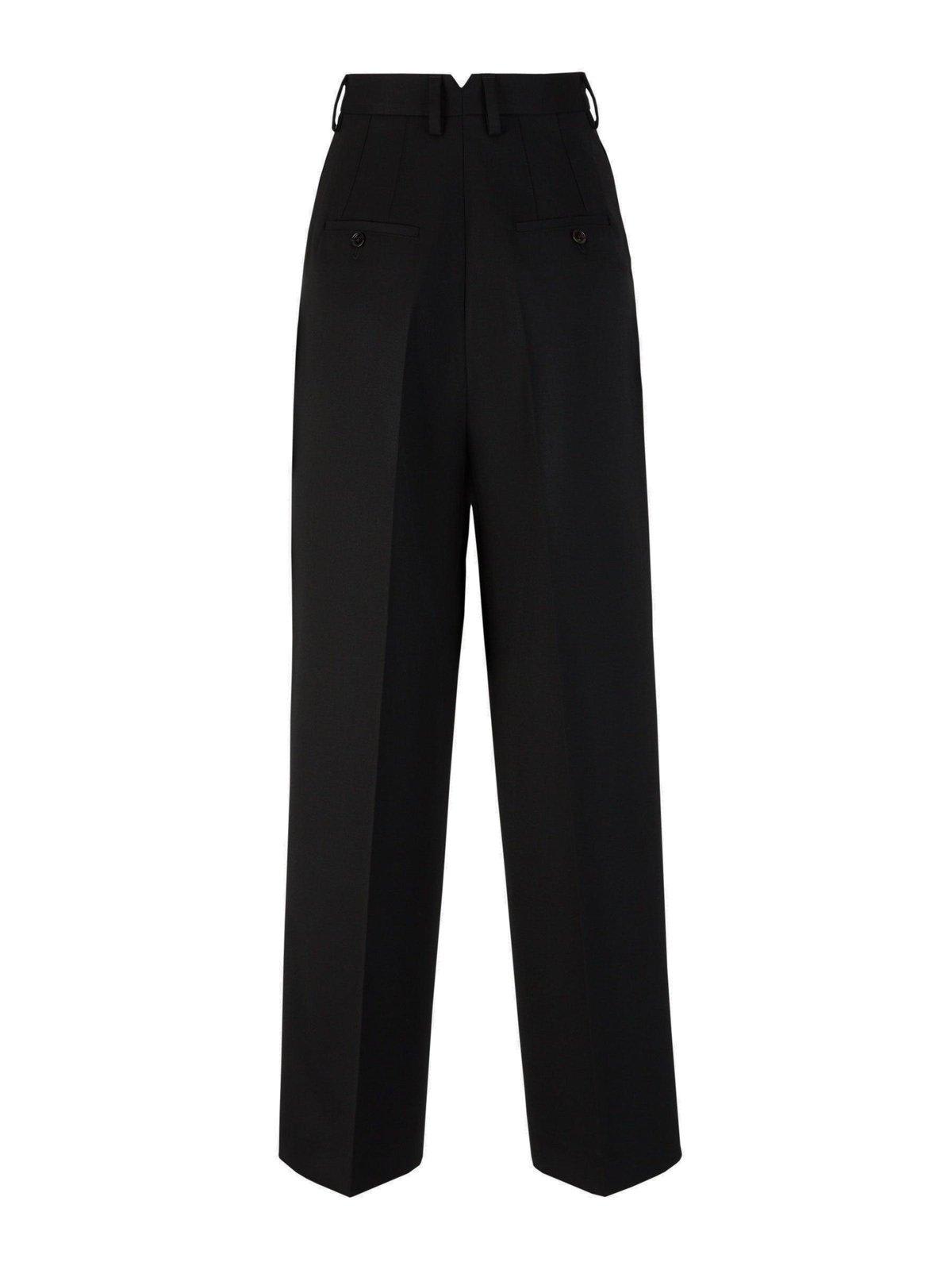 Shop Ami Alexandre Mattiussi Wide Leg Pleated Pants In Black