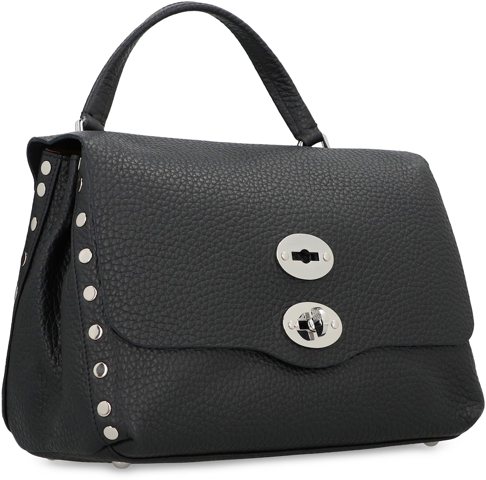 Zanellato Small Leather Handbag With Adjustable Shoulder Strap In Black