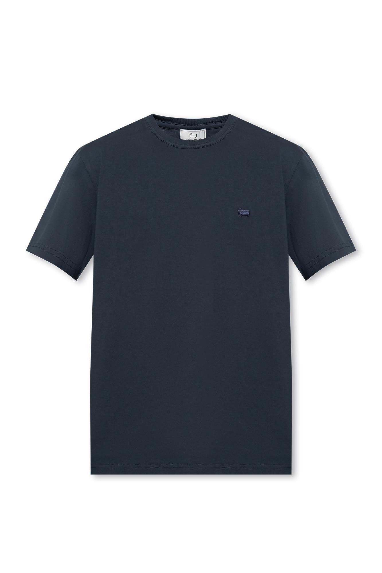 Shop Woolrich T-shirt With Logo In Melton Blue