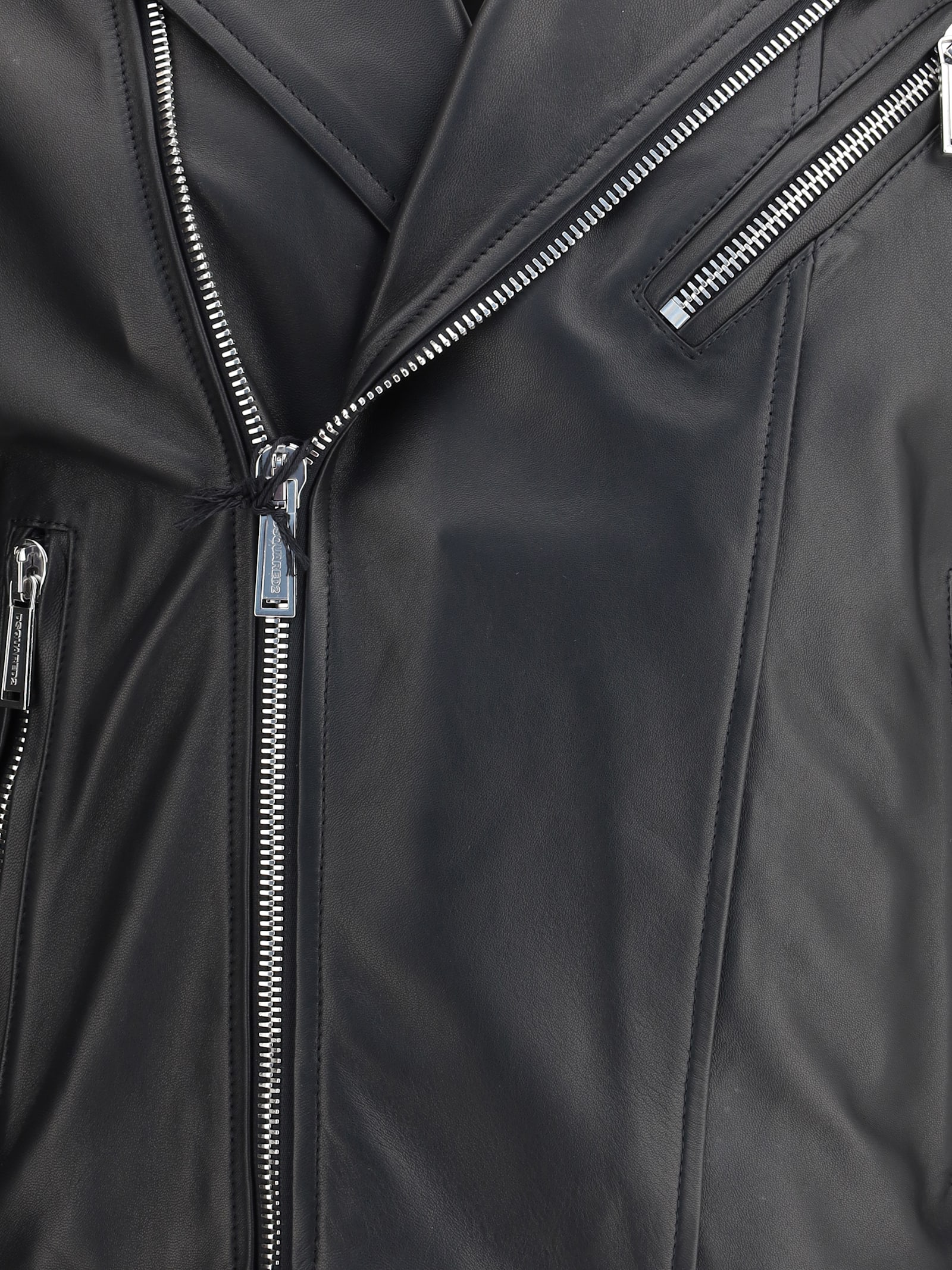 Dsquared2 Kiodo Leather Jacket In Black