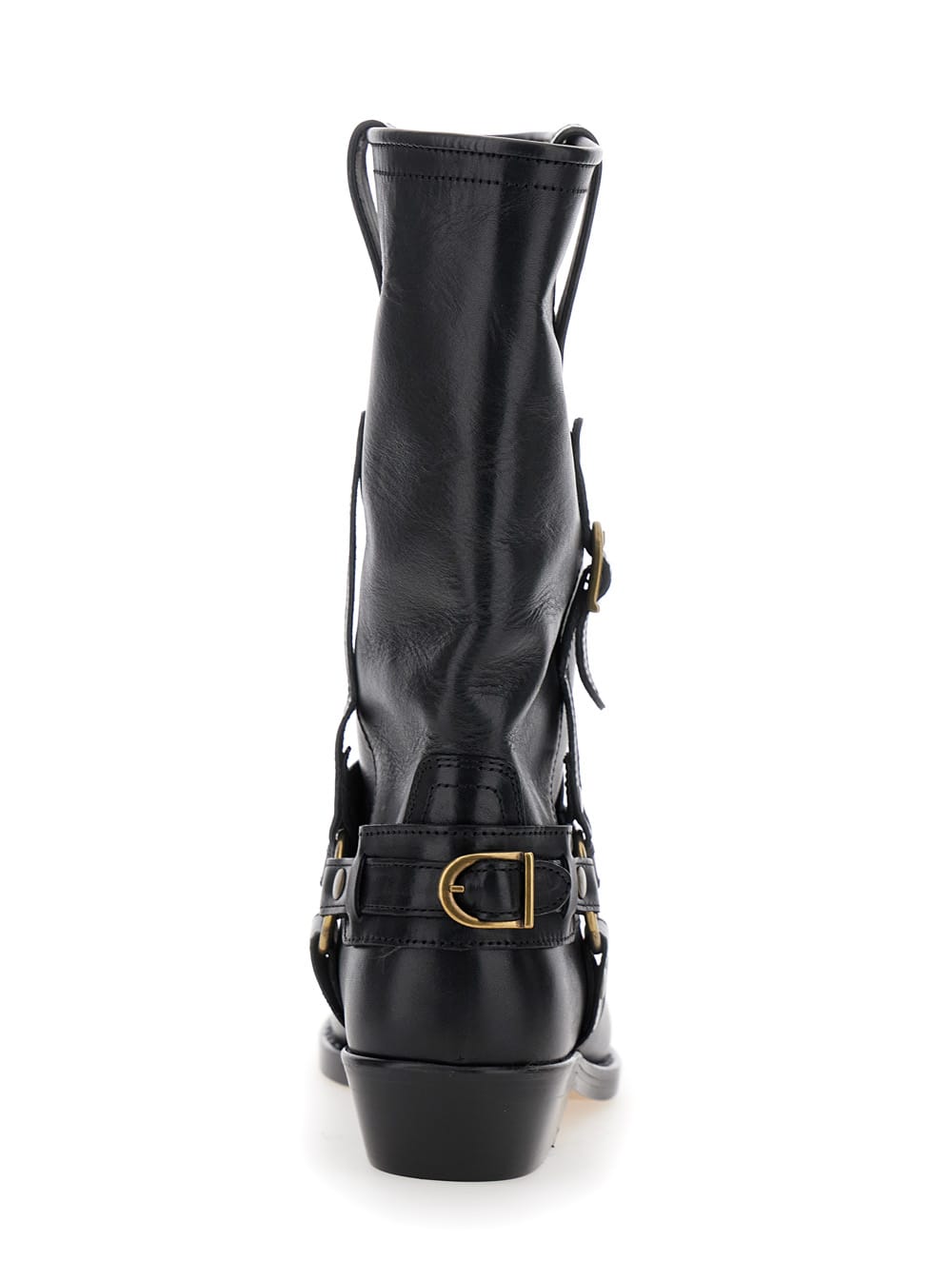 Isabel Marant Knee-high Leather Boots With Buckle Detail In Black