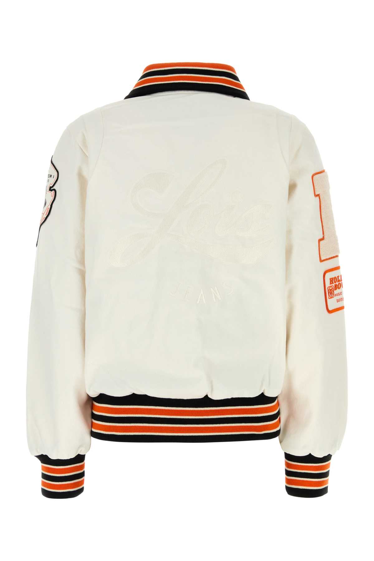 Lois White Denim Nomad Bomber Jacket In Offwhite