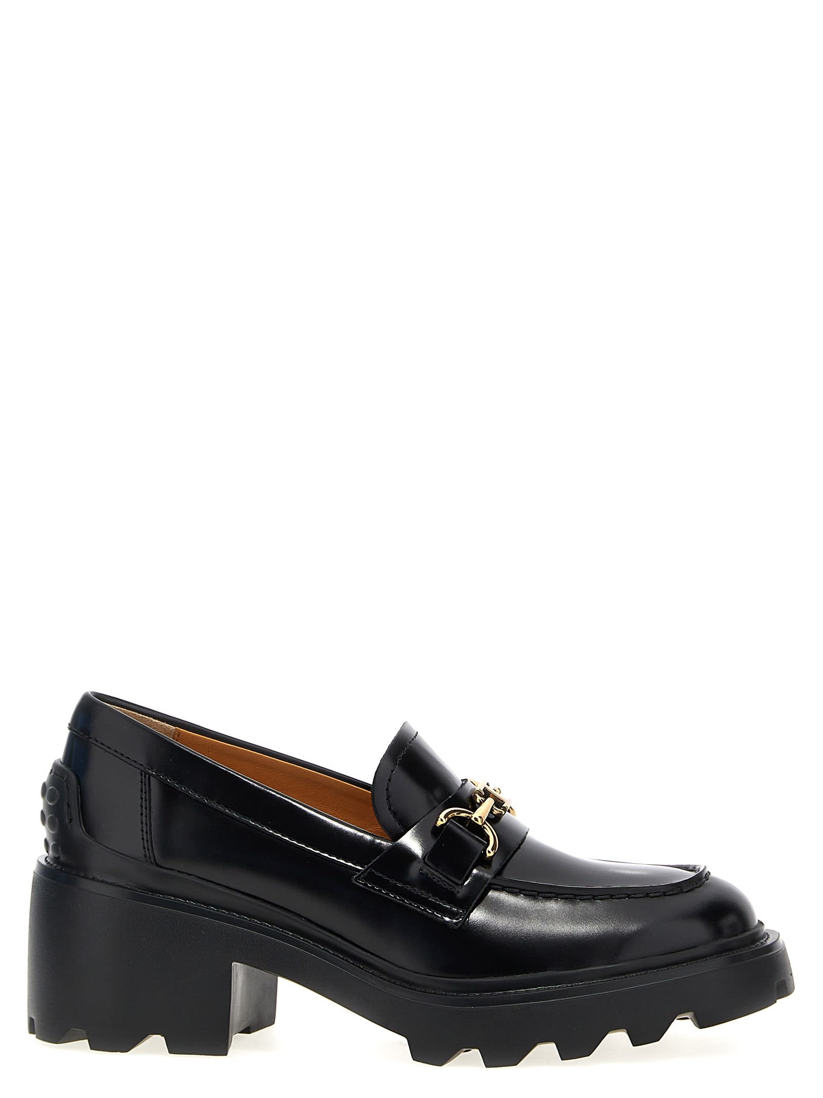 Shop Tod's Gomma Carro Loafers In Nero