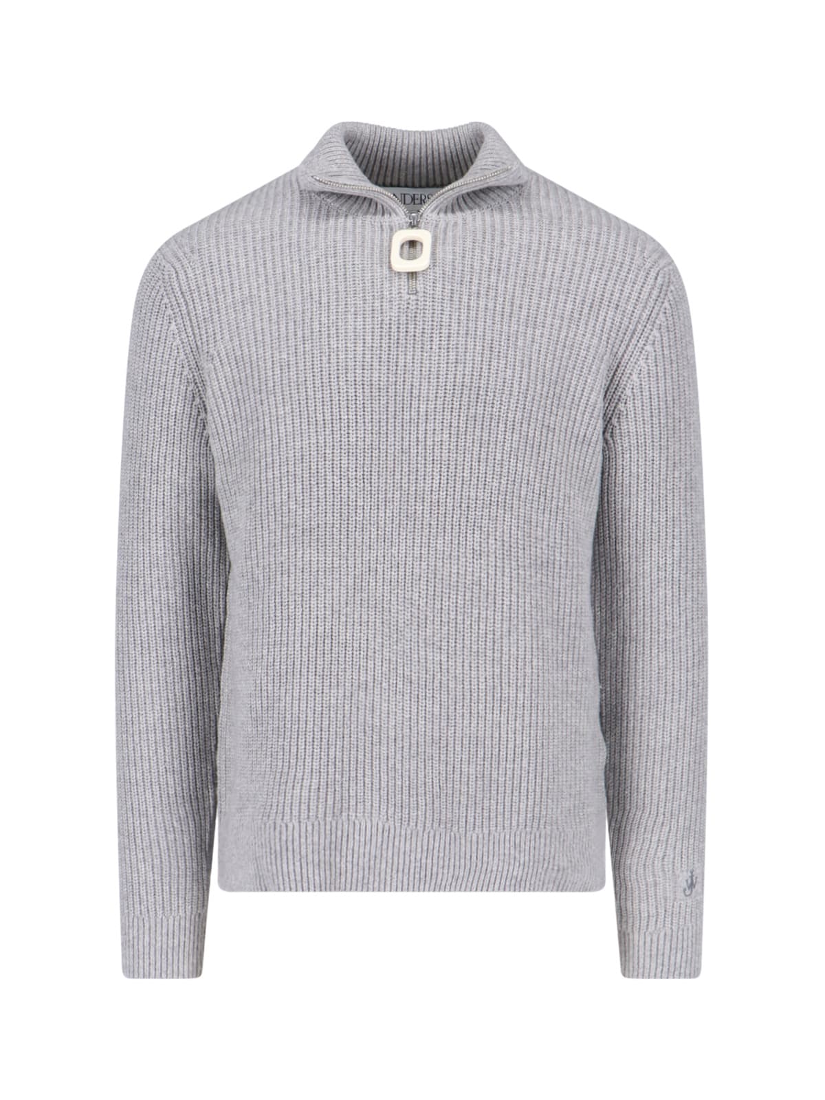 Shop Jw Anderson Logo Zip Sweater In Gray