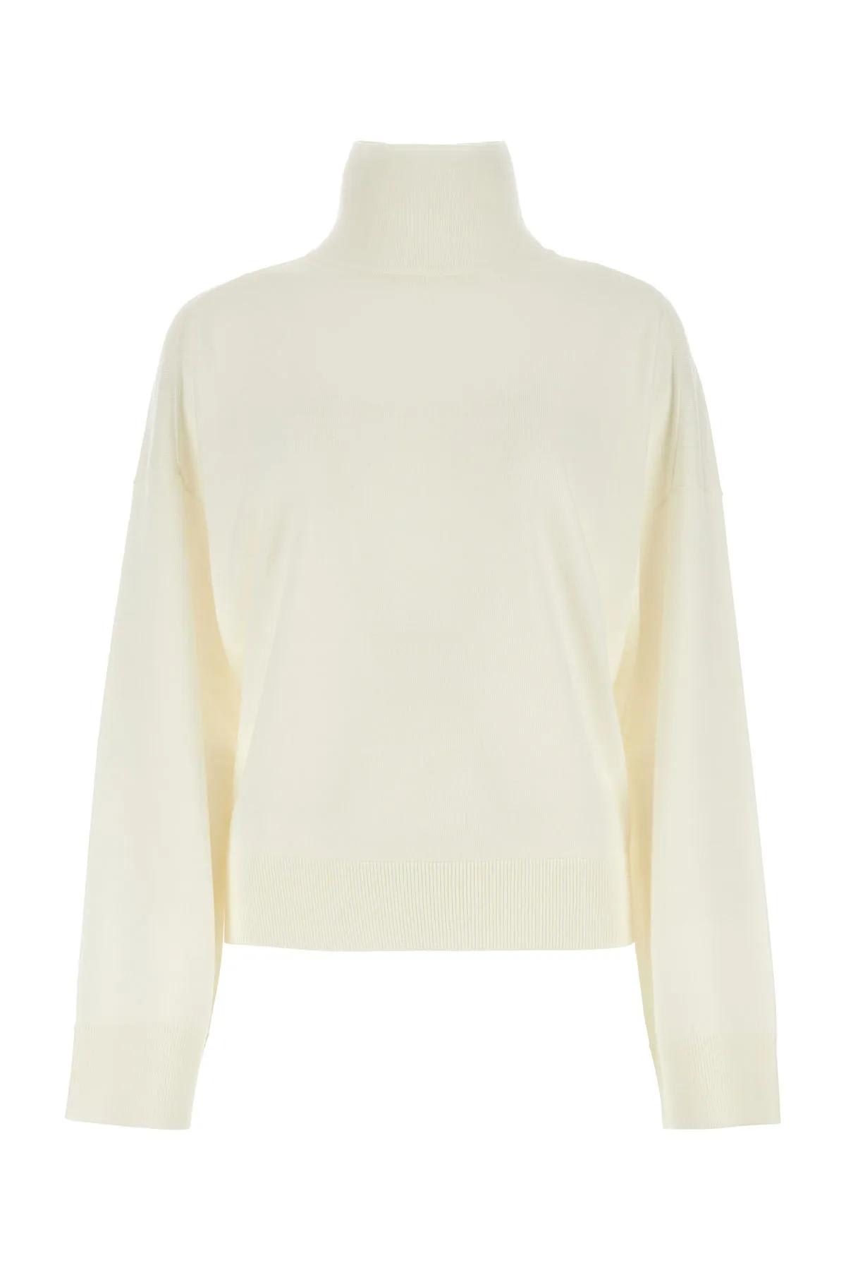 Shop Bottega Veneta Ivory Wool Oversize Sweater In White