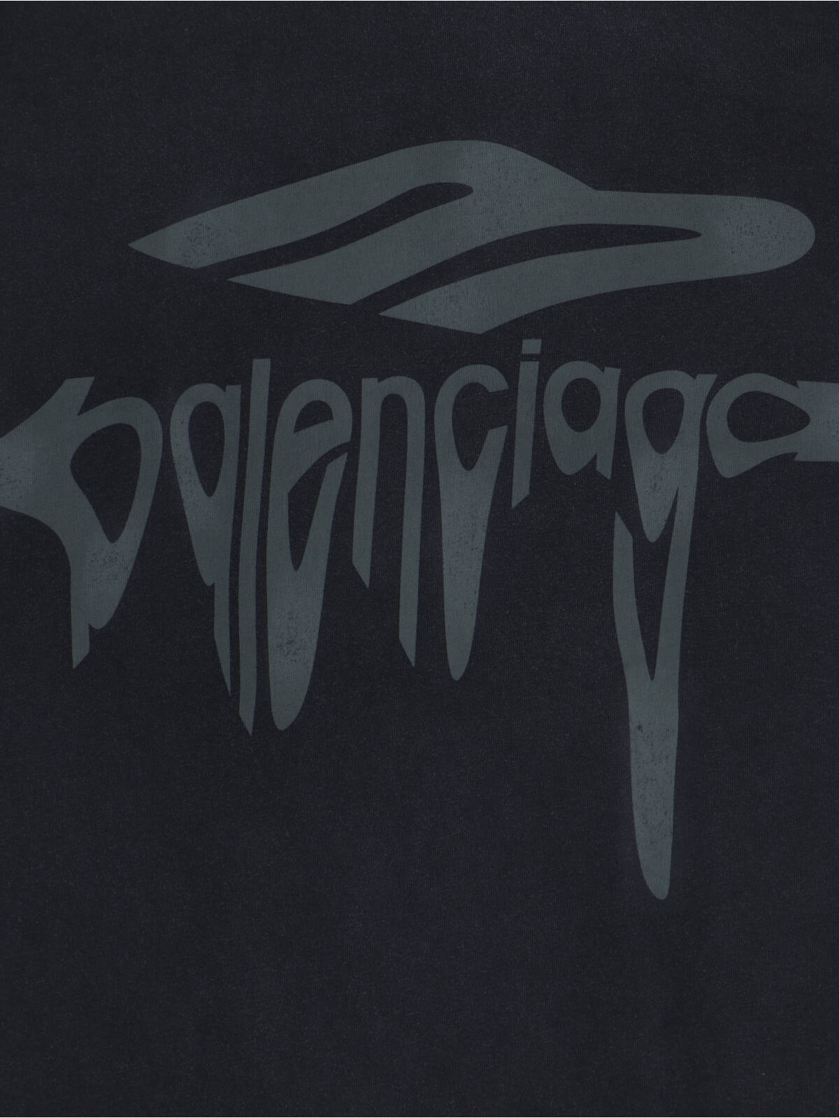Balenciaga 3d Liquified Effect Cotton T-shirt In Faded Wash Black