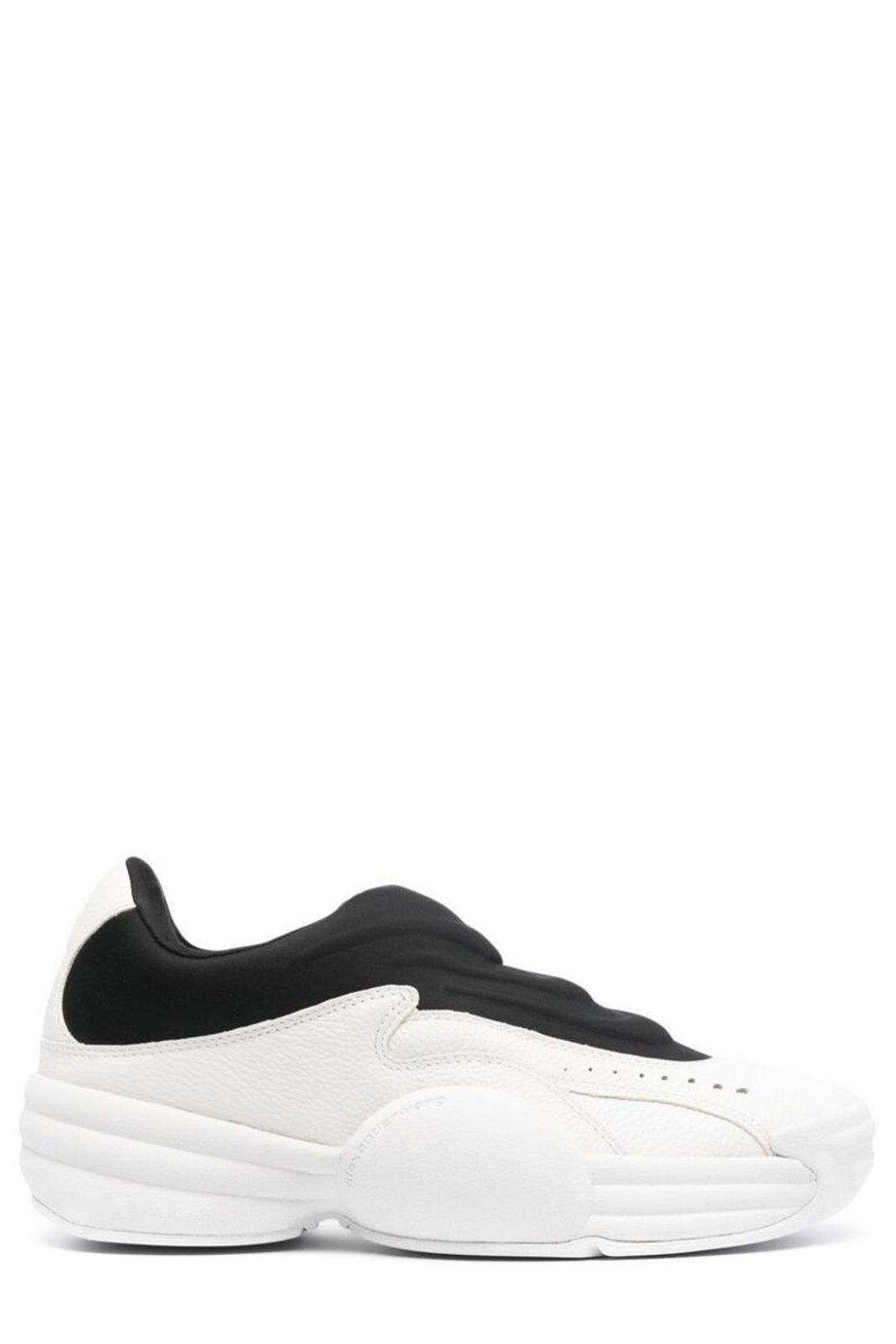 Shop Alexander Wang Lace-up Sneakers In Black/white