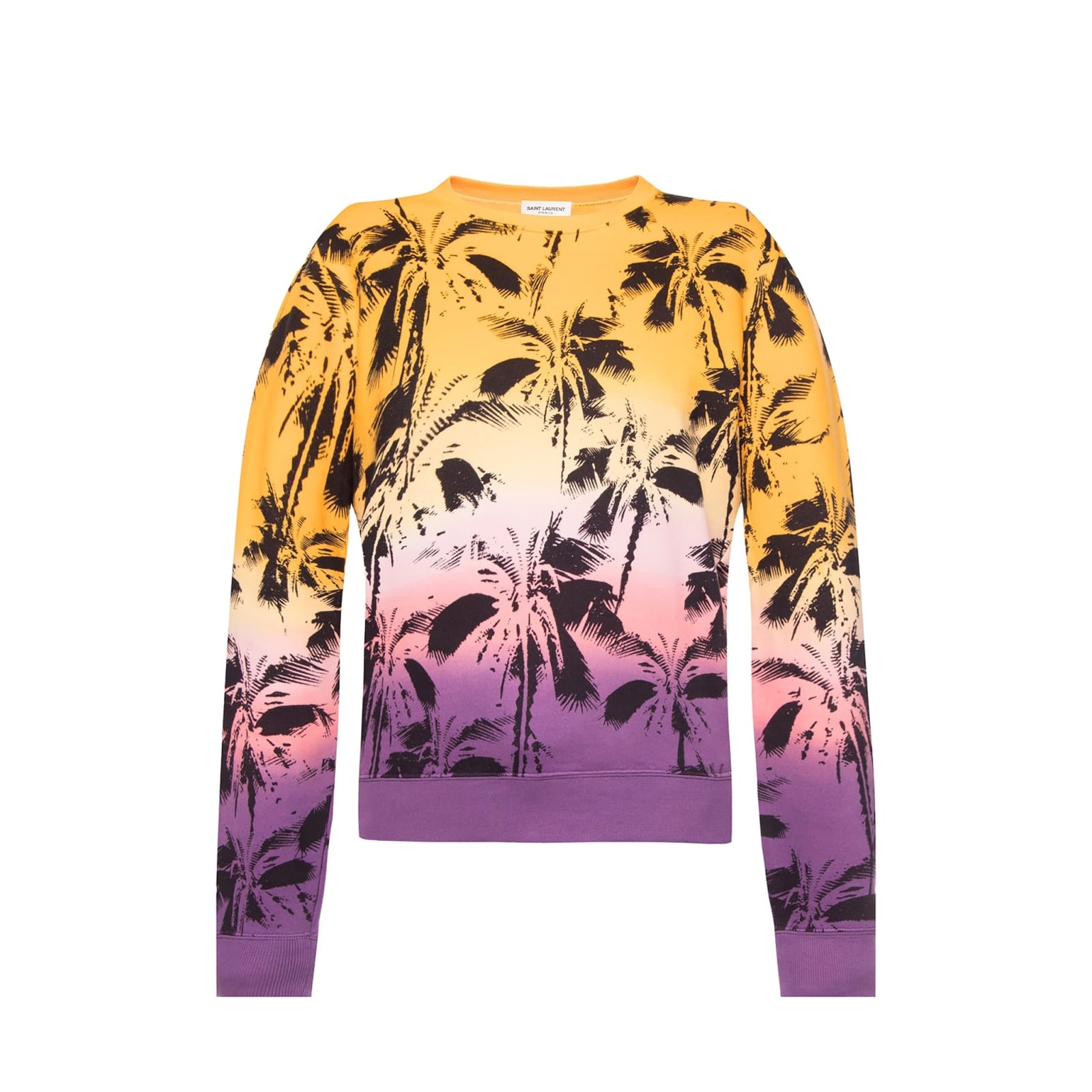 Saint Laurent Palm Print Cotton Sweatshirt