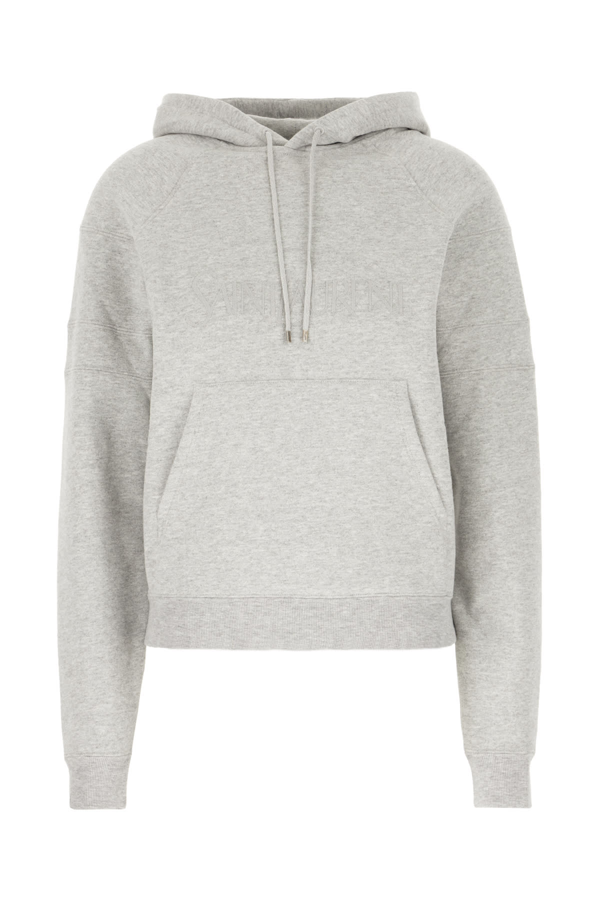 Saint Laurent Melange Grey Cotton Blend Sweatshirt