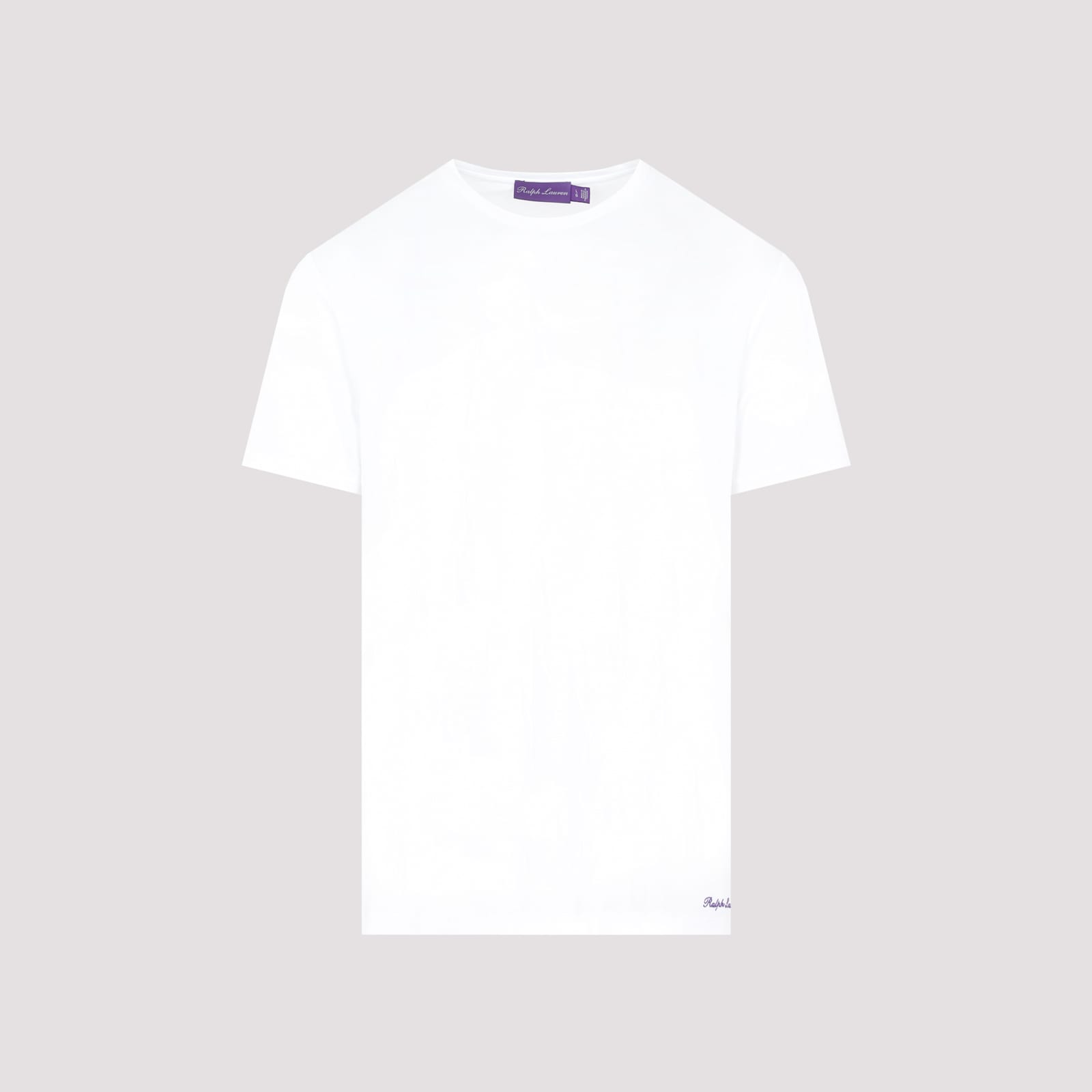 Ralph Lauren Embroidered Logo Crew Neck T-shirt With Side Slits In White