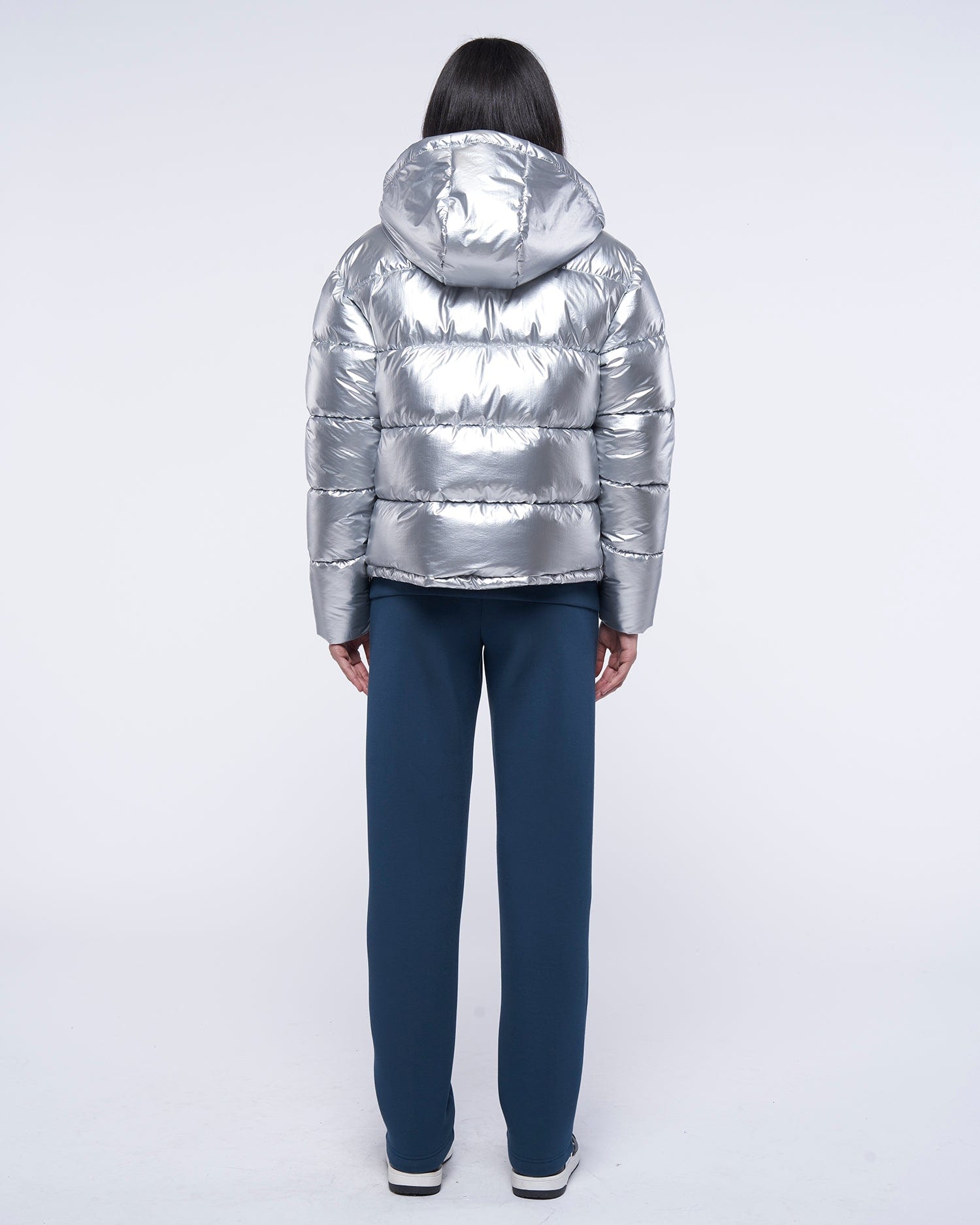 Shop John Richmond Padded Down Jacket With Logo In Grigio