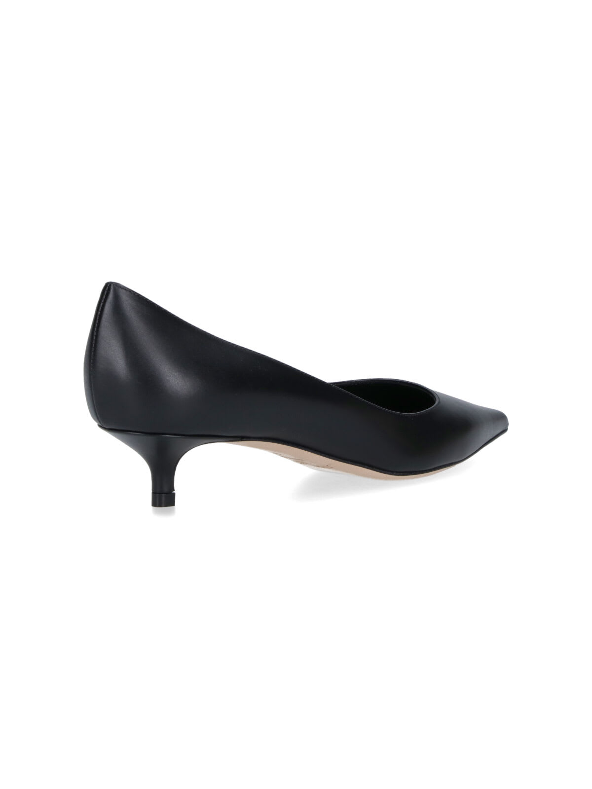 Jimmy Choo Pointed Toe Leather Kitten Heel Pumps In Black