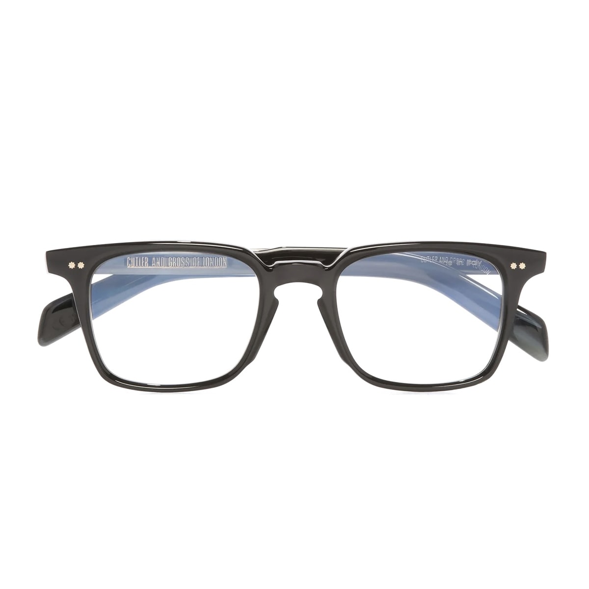 Cutler And Gross Graham Gr10 01 Black On Horn Glasses In Gold