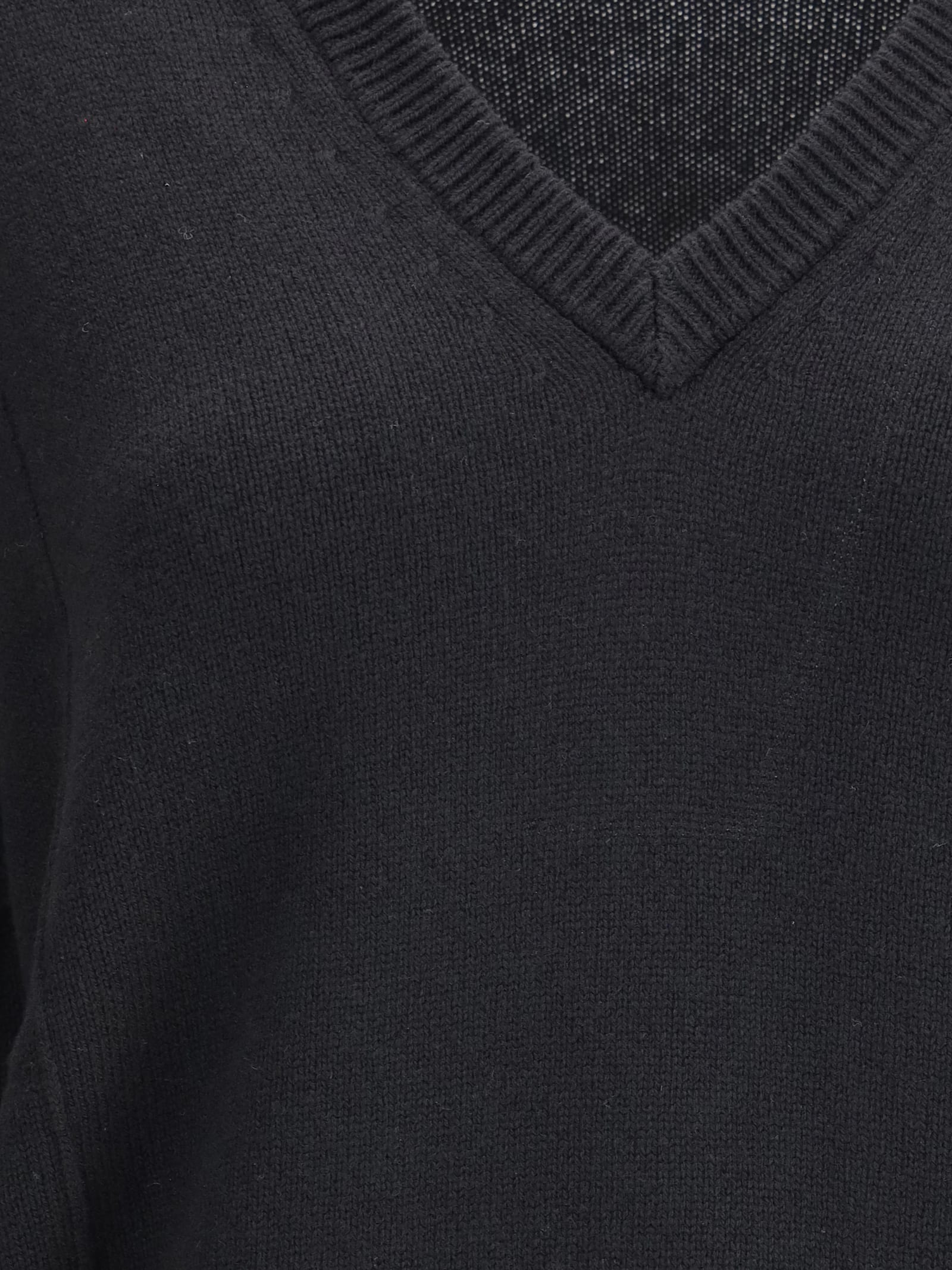 Jil Sander V Neck Sweater In Blue