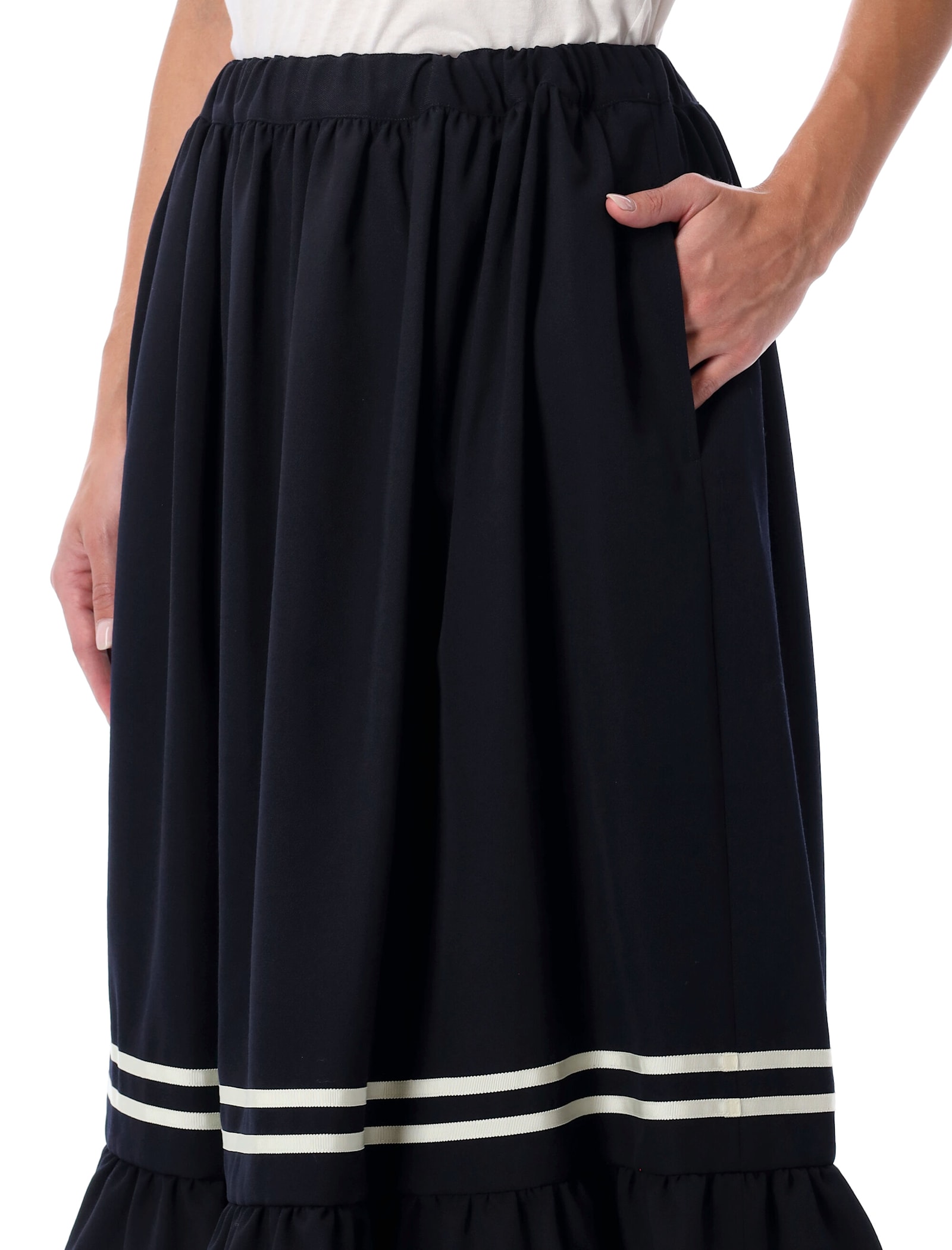 Comme Des Garcons Girl Comme Des Garçons Girl Wool Midi Skirt In Blue