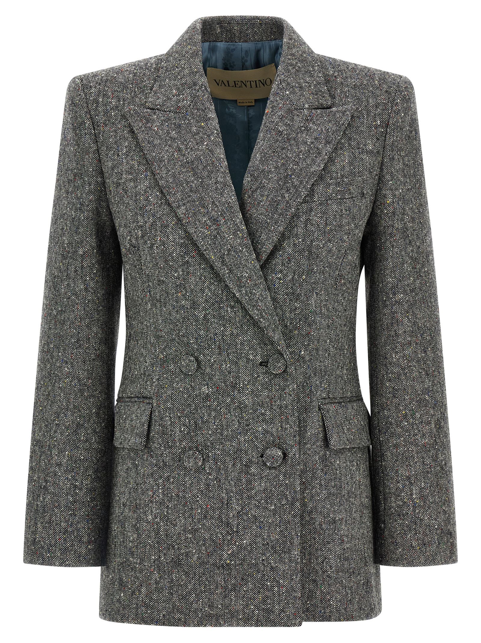 Valentino Garavani Double-breasted Blazer Blazers Gray In Gray