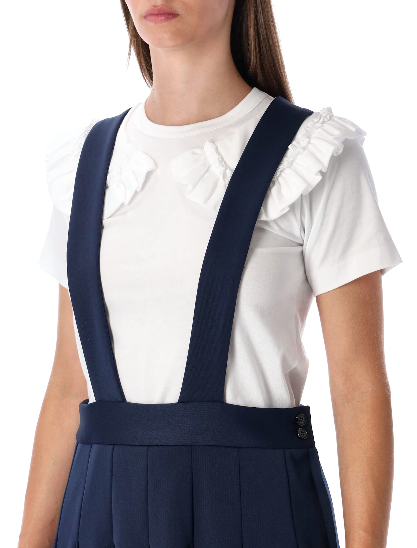 Comme Des Garcons Girl Pleated Pinafore Dress In Blue