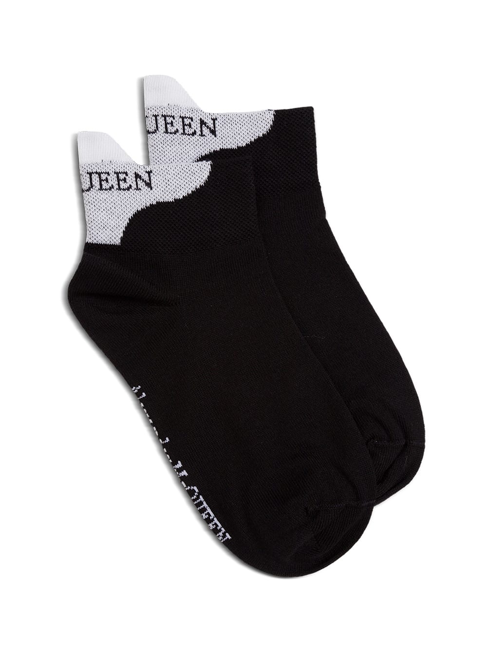 Black Cotton Socks With Logo Alexander Mcqueen Man