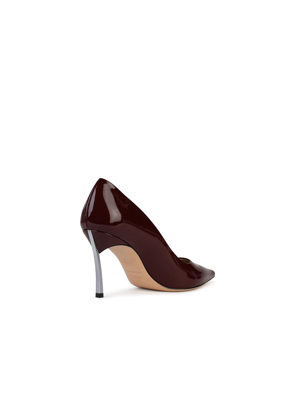 Shop Casadei Superblade Burgundy Shiny Leather Pumps In Bordeaux