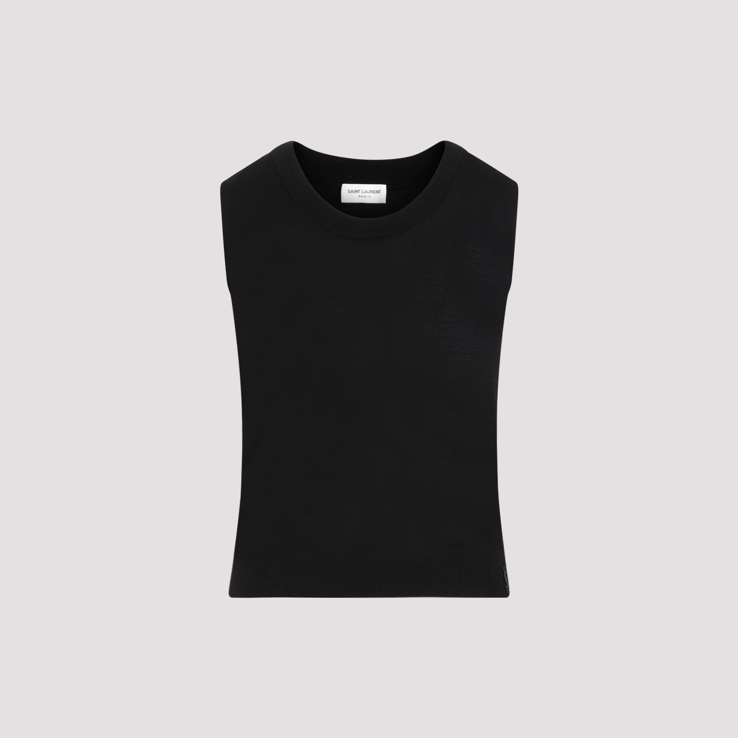 Shop Saint Laurent Wool Tank Top In Noir