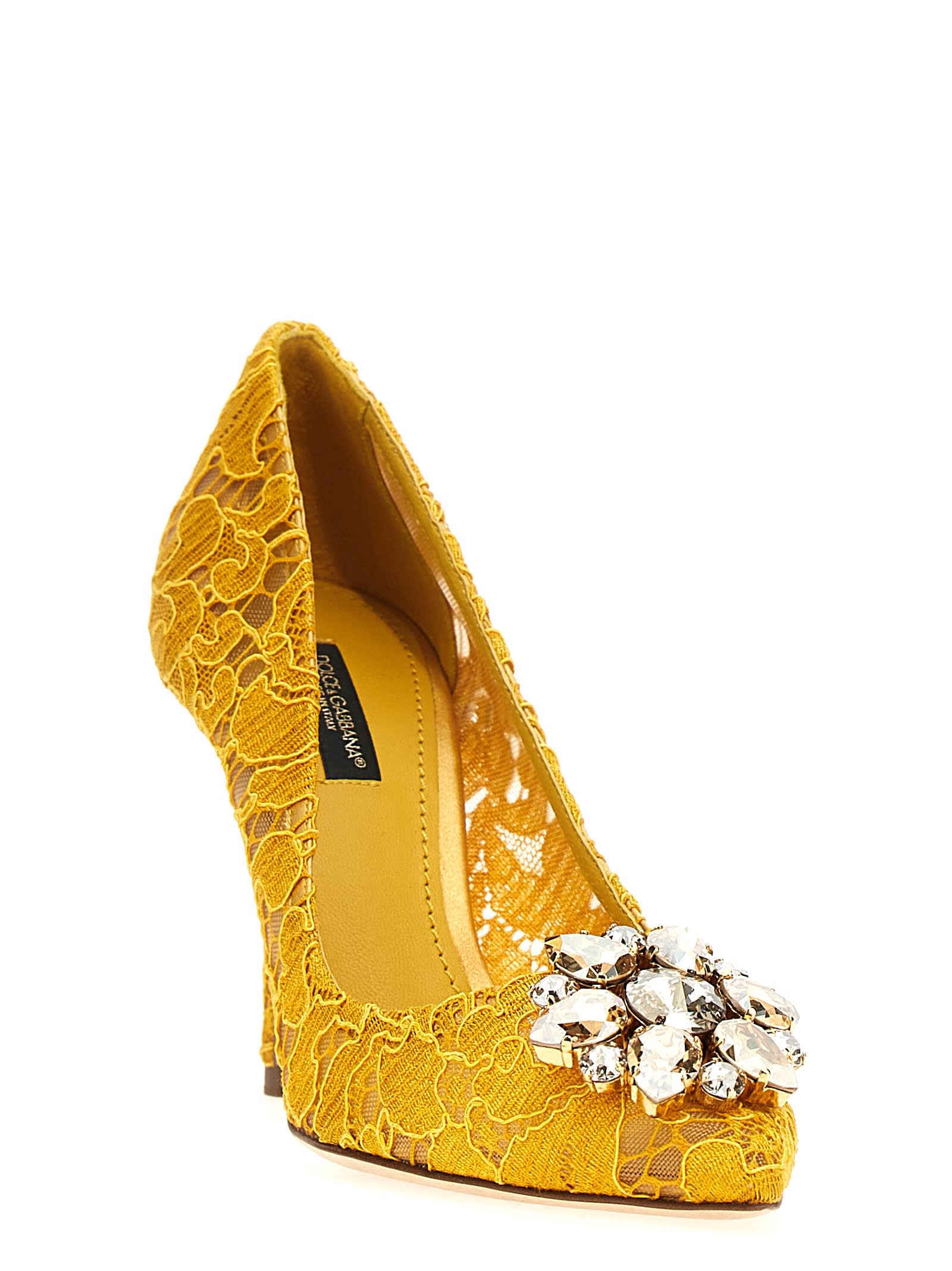 Shop Dolce & Gabbana Bellucci Pumps In Yellow