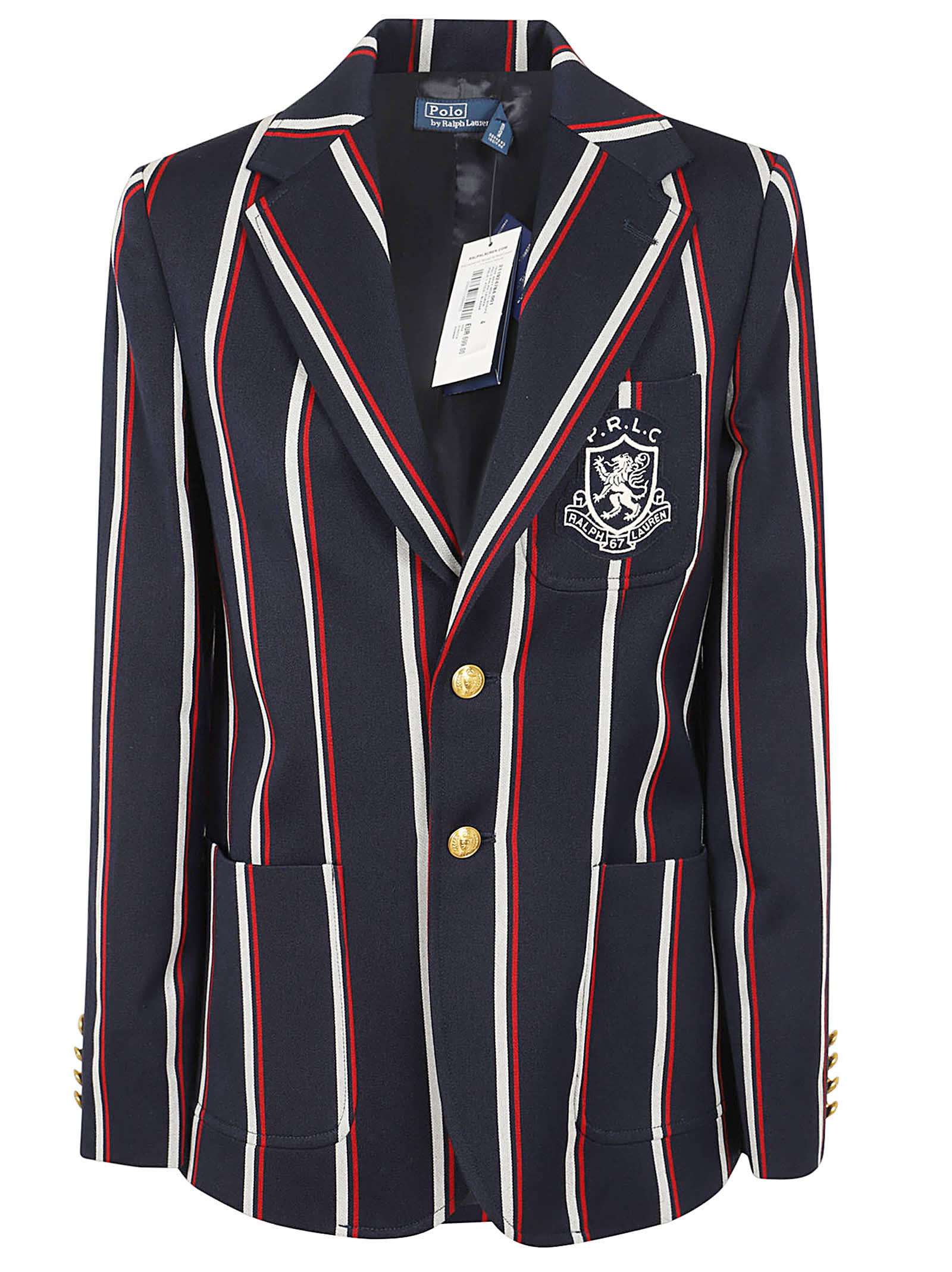 Shop Polo Ralph Lauren Polo 1 Ptch-blazer In Navy Multi Stripe